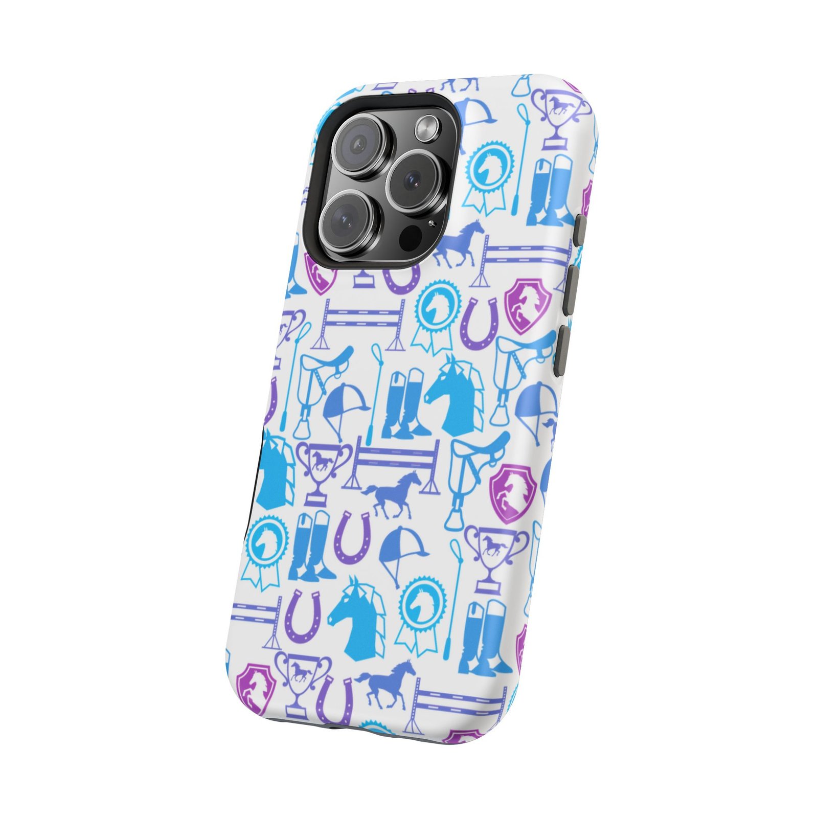 Blue to Pink Equestrian Tack All Over MagSafe Tough Cases - Image 118