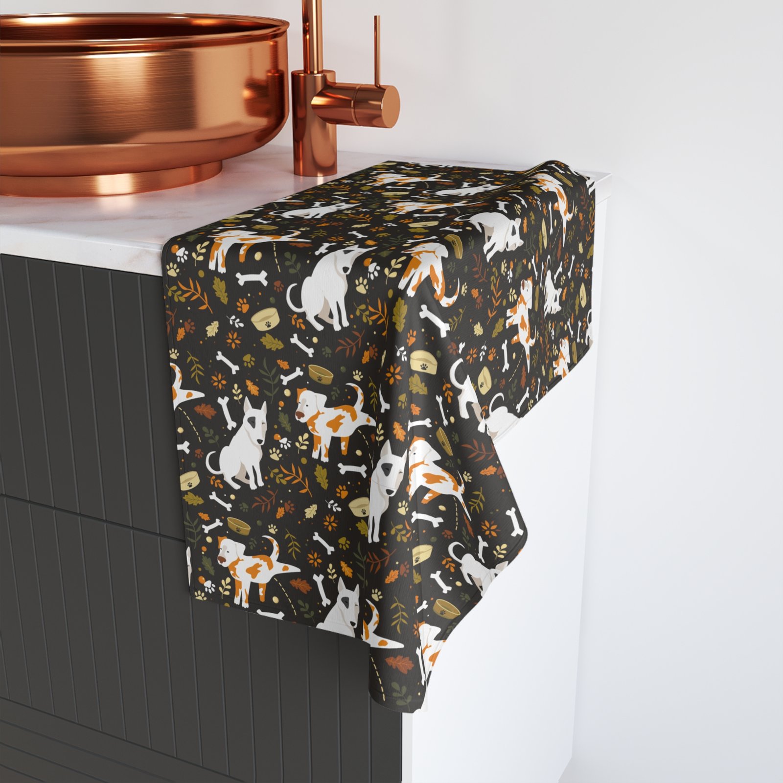 Funny Dog Hiking Leg Peeing Patterned Soft Tea Towel - Image 4