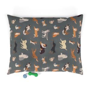Dancing Dogs Pet Bed by Lange Girl Designs - 3 Sizes (28’x18’, 40’x30’, 50’x40’)