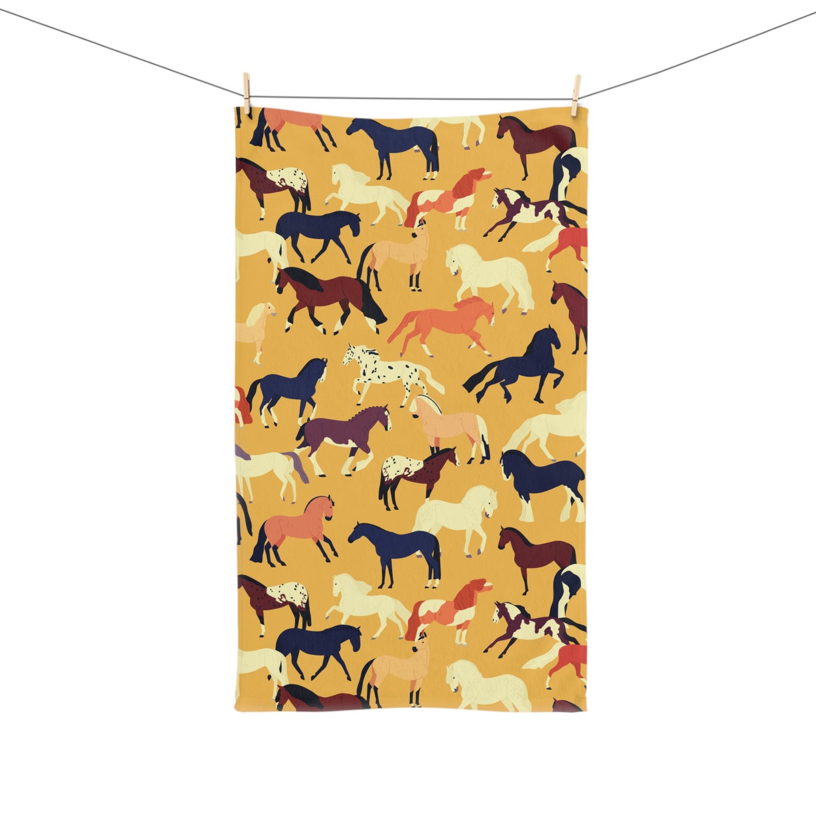 Multi Breed Horses All Over Soft Tea Towel - Image 3