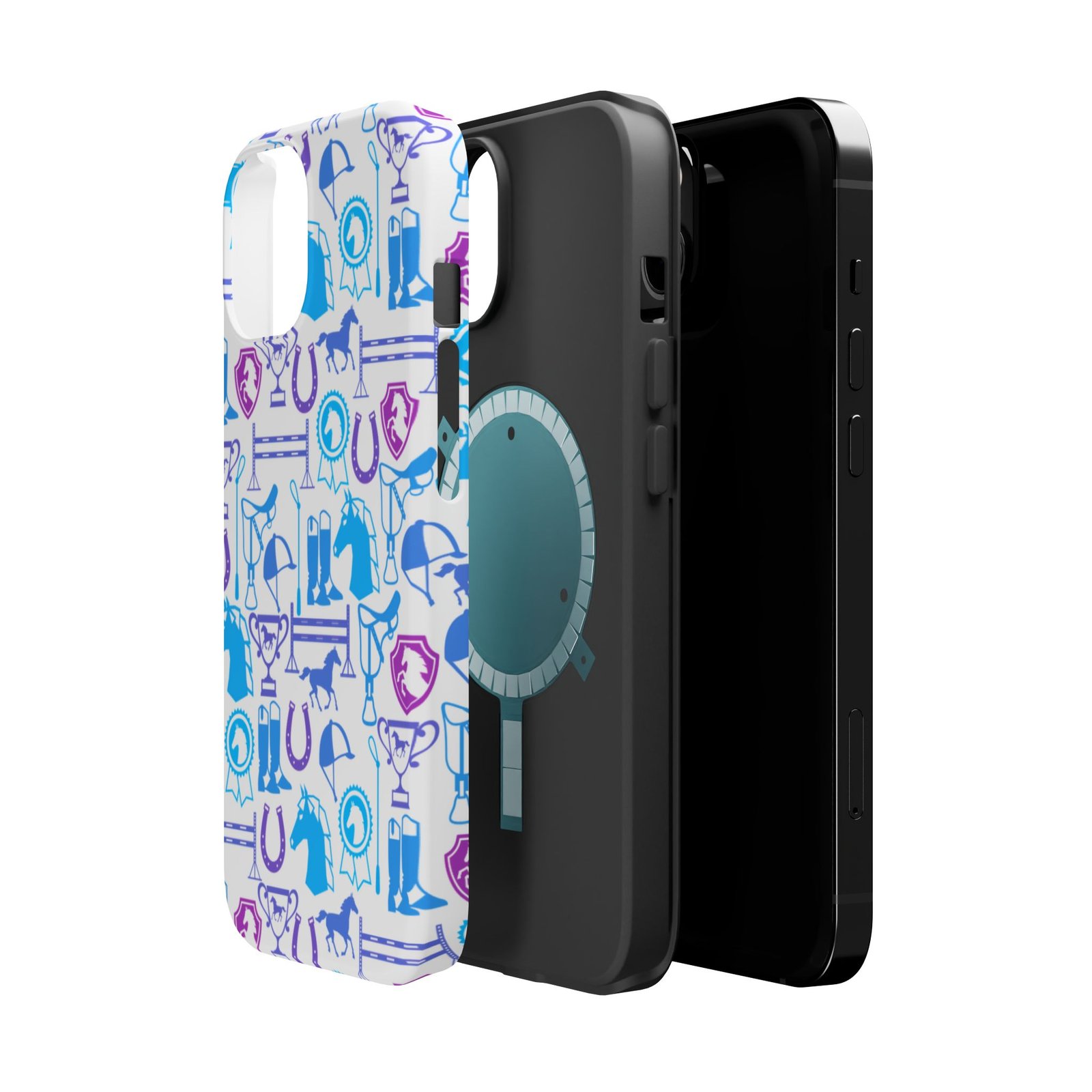 Blue to Pink Equestrian Tack All Over MagSafe Tough Cases - Image 6