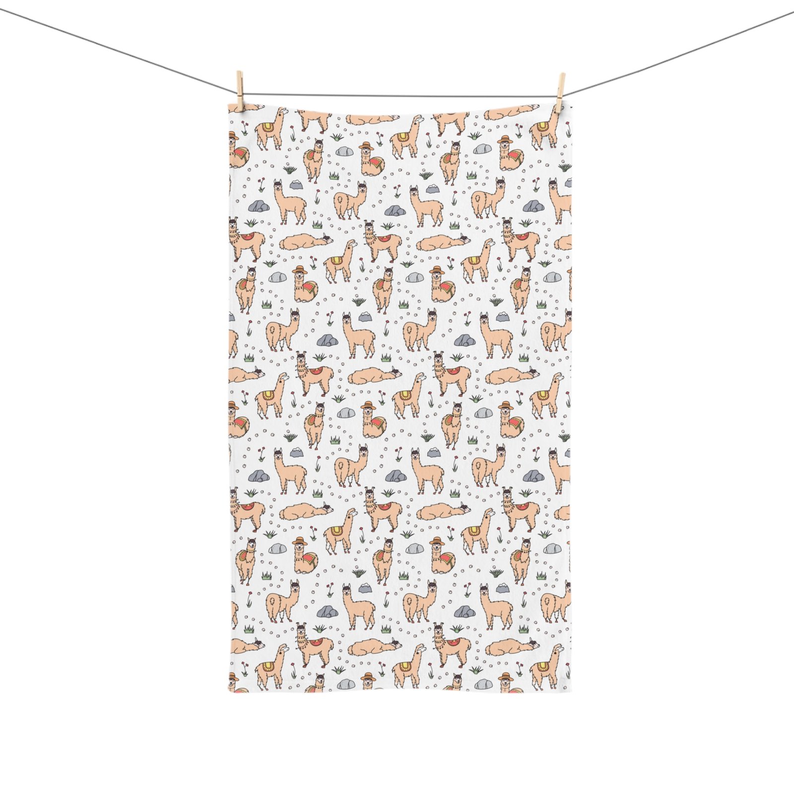 Llamas & Mountains Soft Tea Towel - Image 3