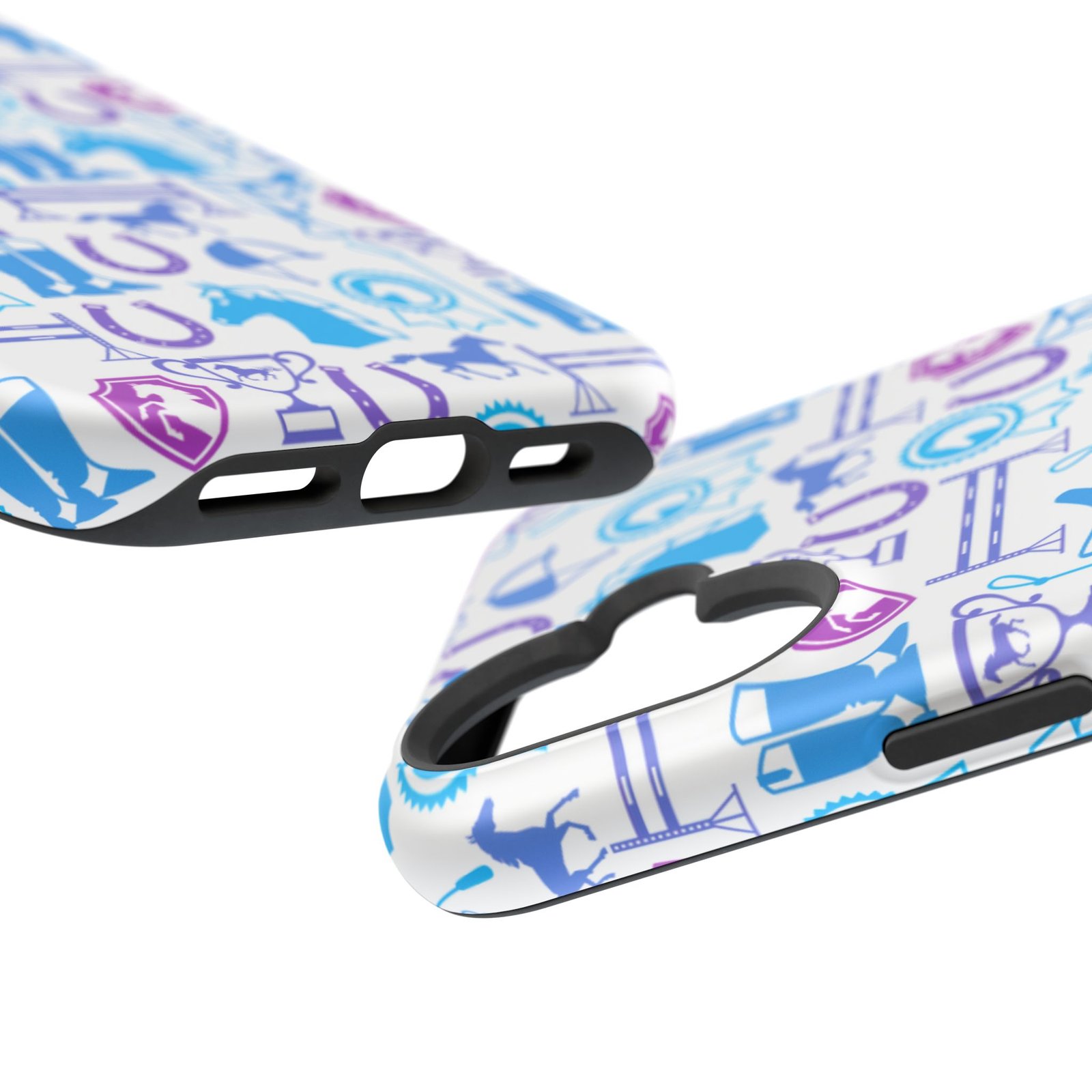 Blue to Pink Equestrian Tack All Over MagSafe Tough Cases - Image 104