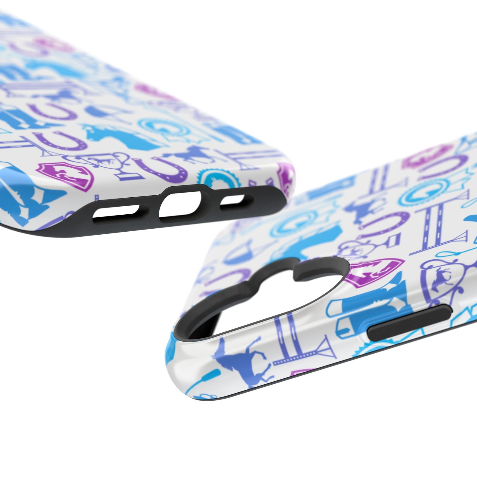 Blue to Pink Equestrian Tack All Over MagSafe Tough Cases - Image 108