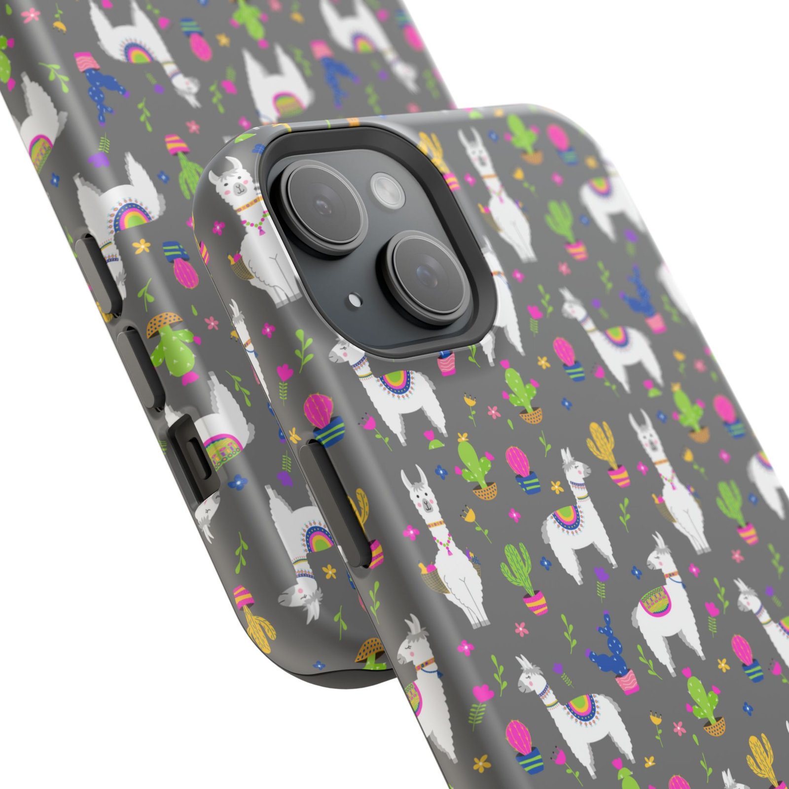 Colorful Llamas & Cactus All Over MagSafe Tough Cases - Image 86