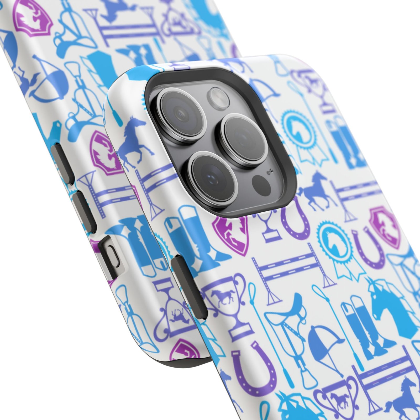 Blue to Pink Equestrian Tack All Over MagSafe Tough Cases - Image 94