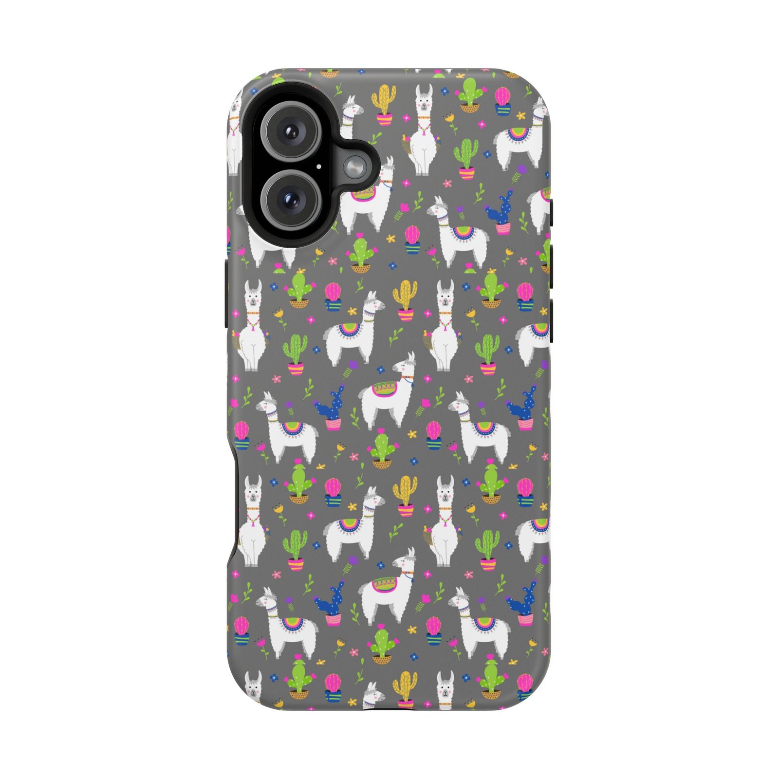 Colorful Llamas & Cactus All Over MagSafe Tough Cases - Image 109