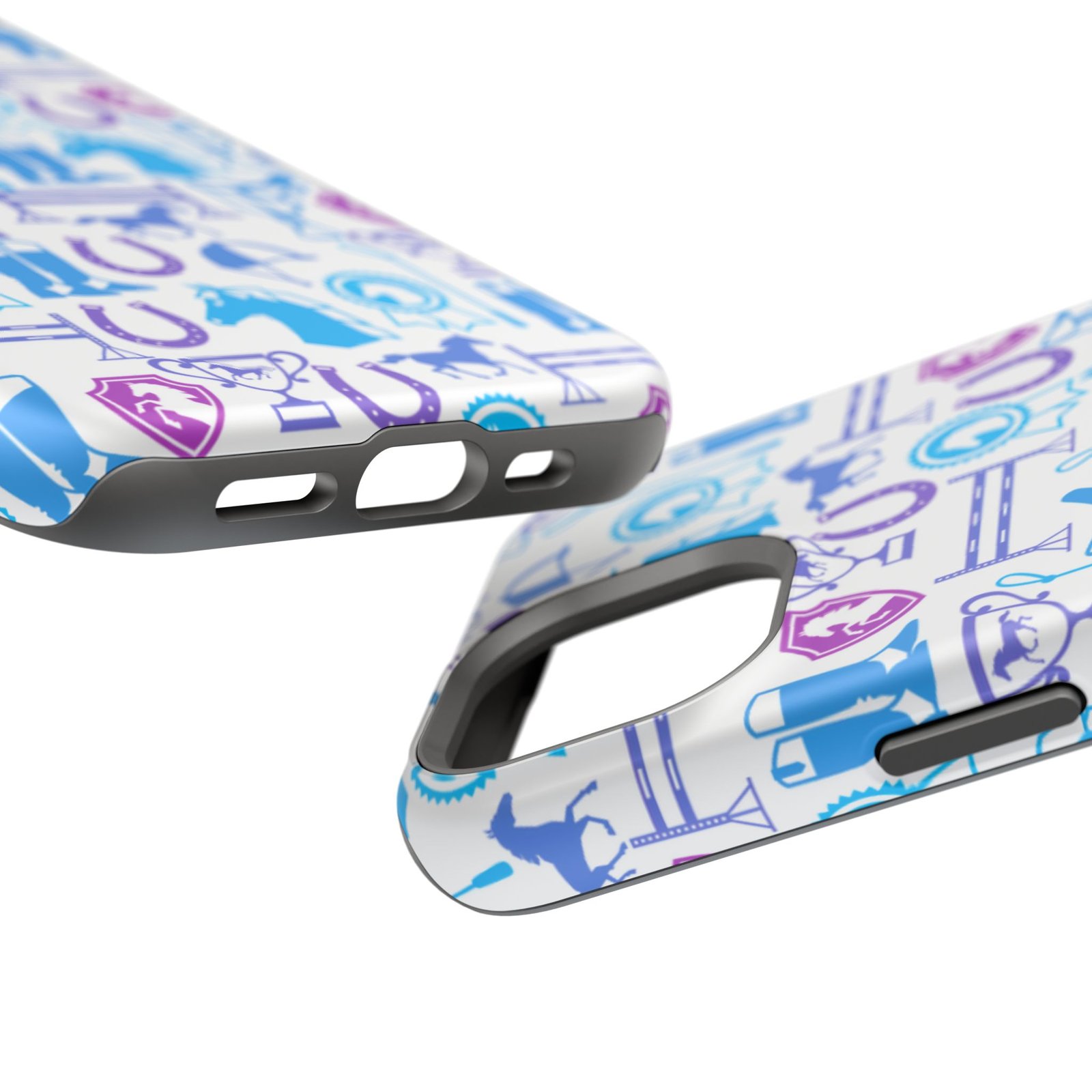 Blue to Pink Equestrian Tack All Over MagSafe Tough Cases - Image 71