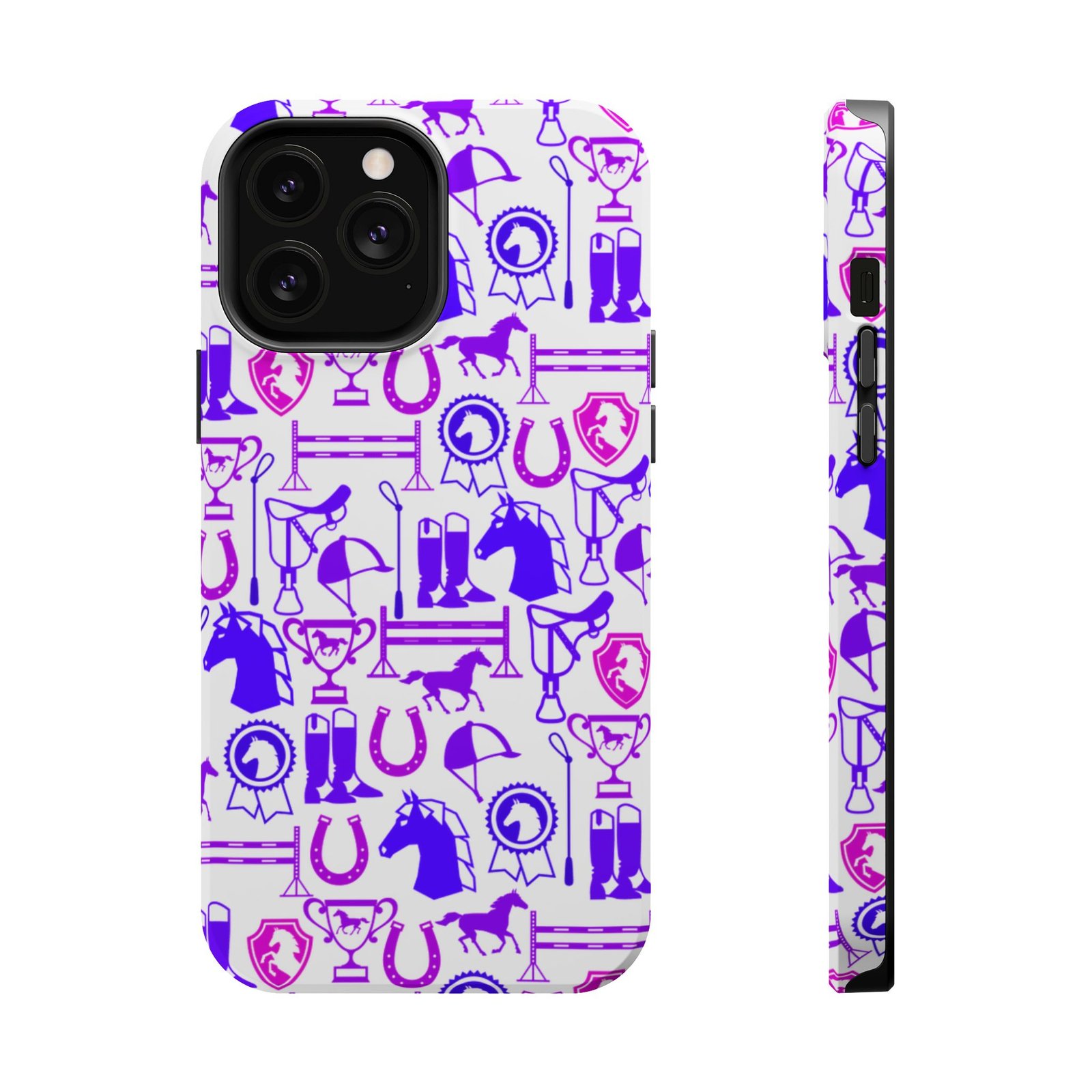 Pink Tones Equestrian Tack All Over MagSafe Tough Cases - Image 61