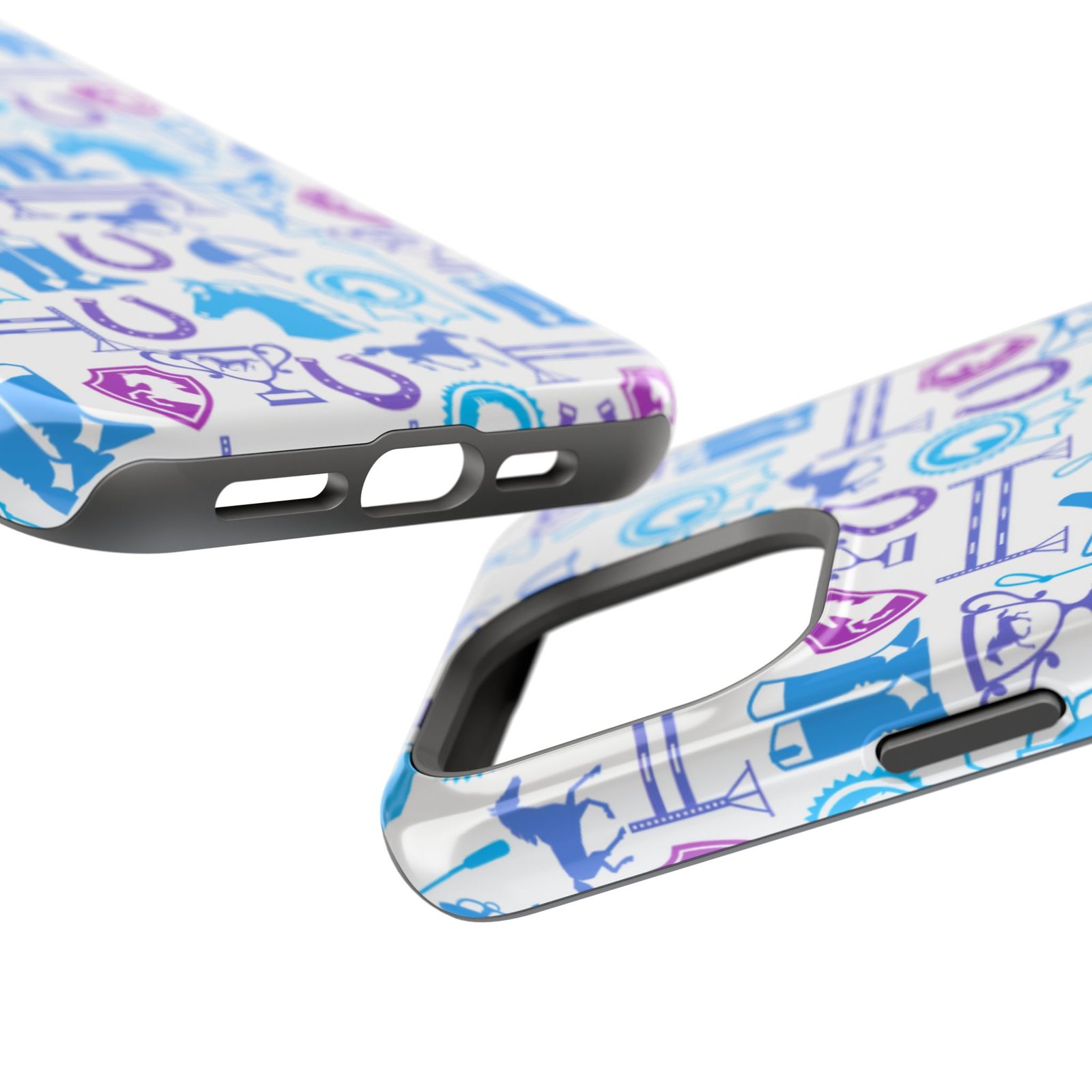 Blue to Pink Equestrian Tack All Over MagSafe Tough Cases - Image 91