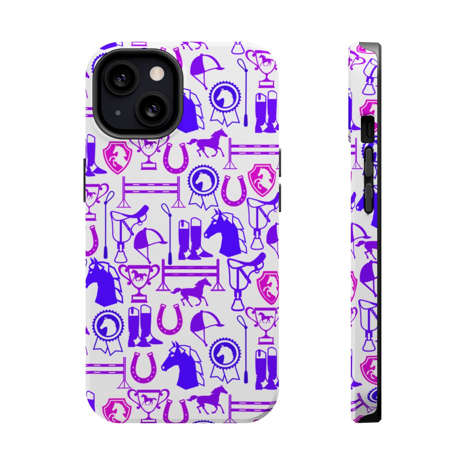 Pink Tones Equestrian Tack All Over MagSafe Tough Cases - Image 37