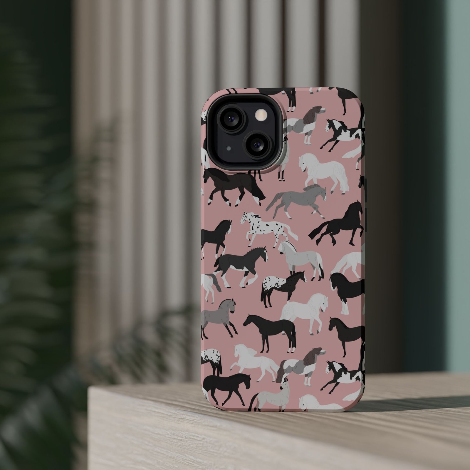 Pretty Retro Pink Horses All Over MagSafe Tough Cases - Image 40