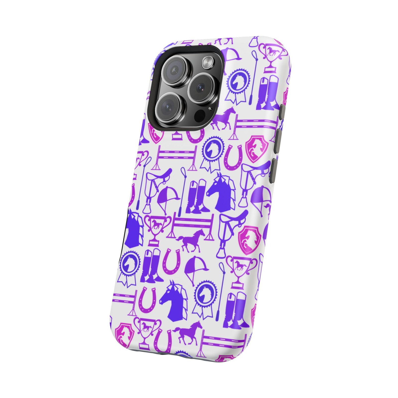 Pink Tones Equestrian Tack All Over MagSafe Tough Cases - Image 118