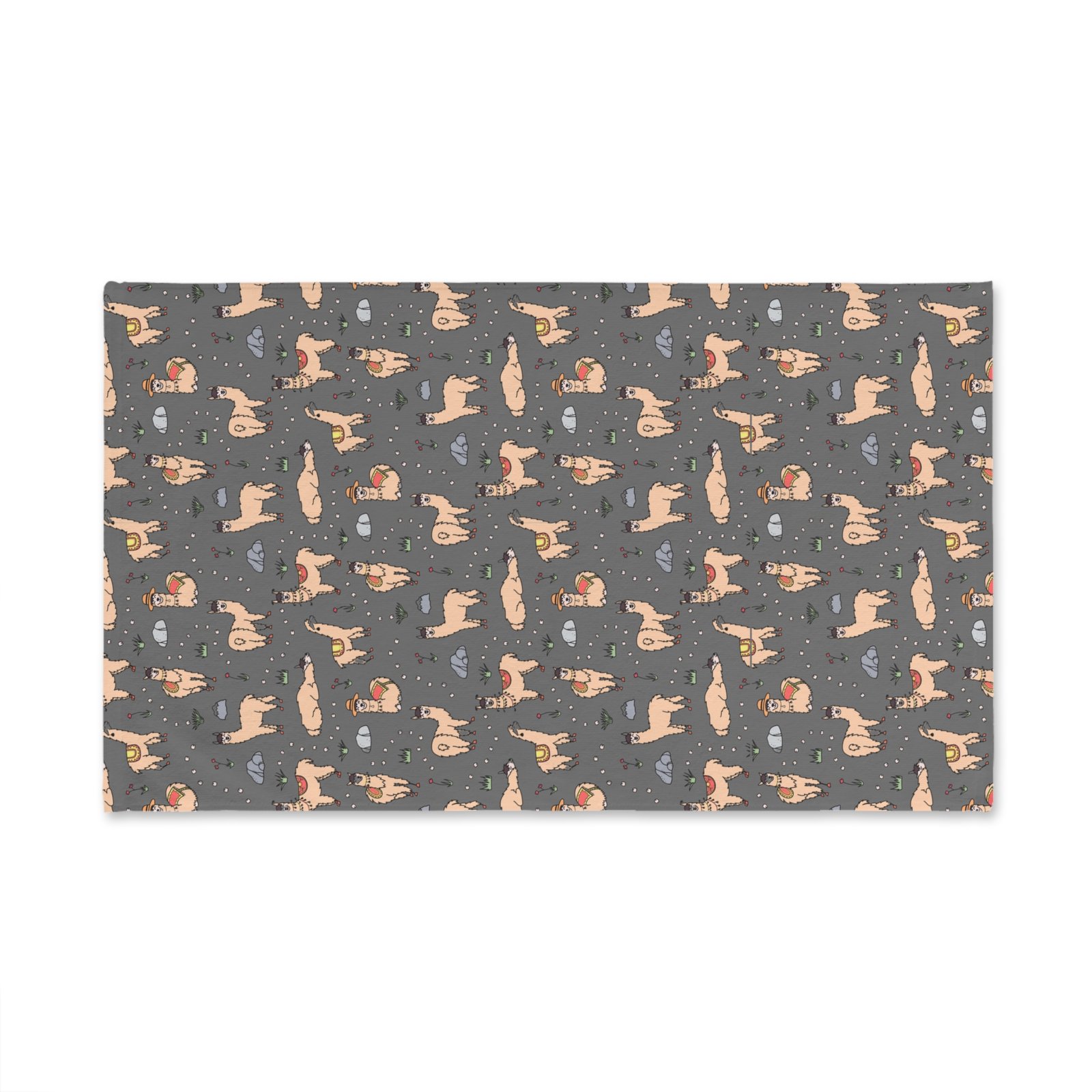 Grey Llamas & Mountains Soft Tea Towel - Image 2