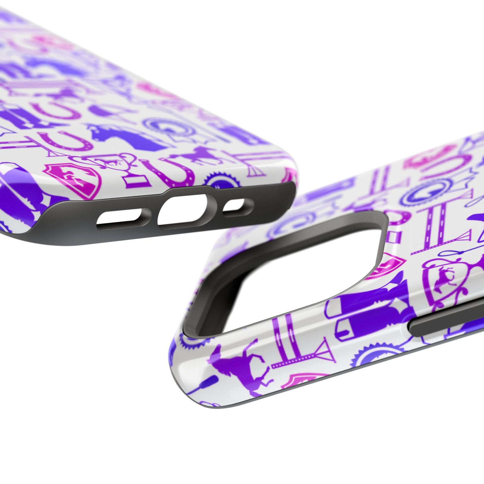 Pink Tones Equestrian Tack All Over MagSafe Tough Cases - Image 75