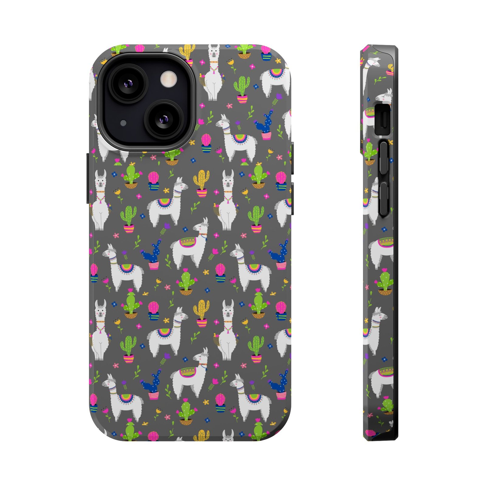 Colorful Llamas & Cactus All Over MagSafe Tough Cases - Image 41
