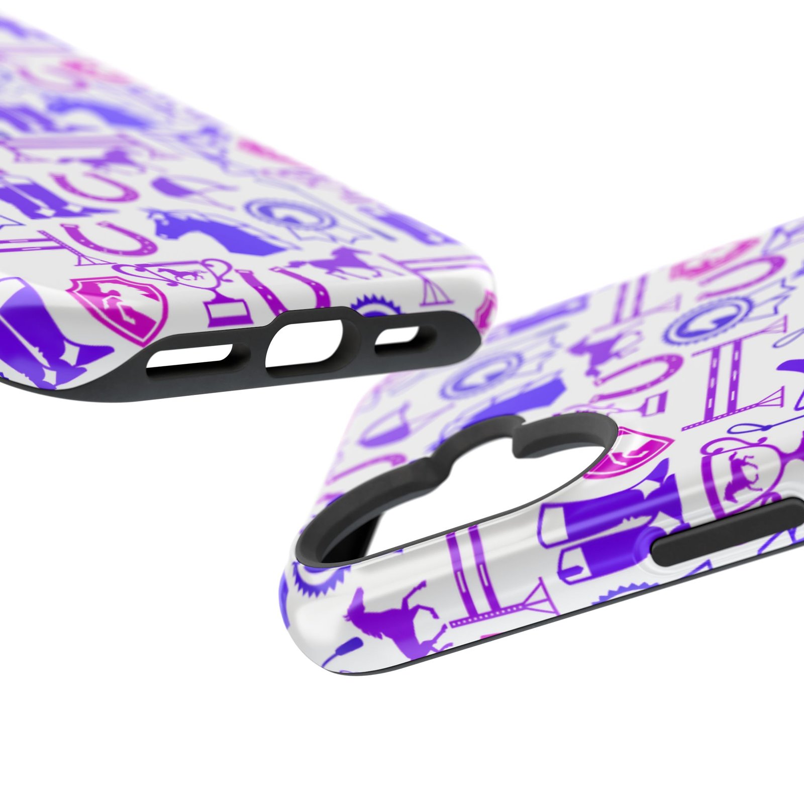 Pink Tones Equestrian Tack All Over MagSafe Tough Cases - Image 100