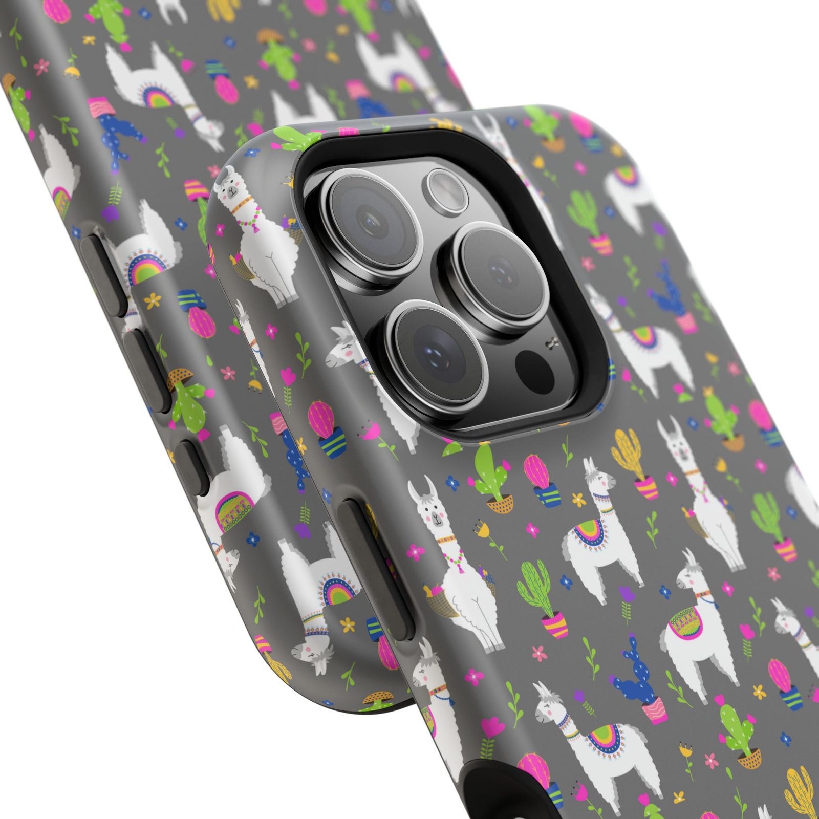 Colorful Llamas & Cactus All Over MagSafe Tough Cases - Image 119