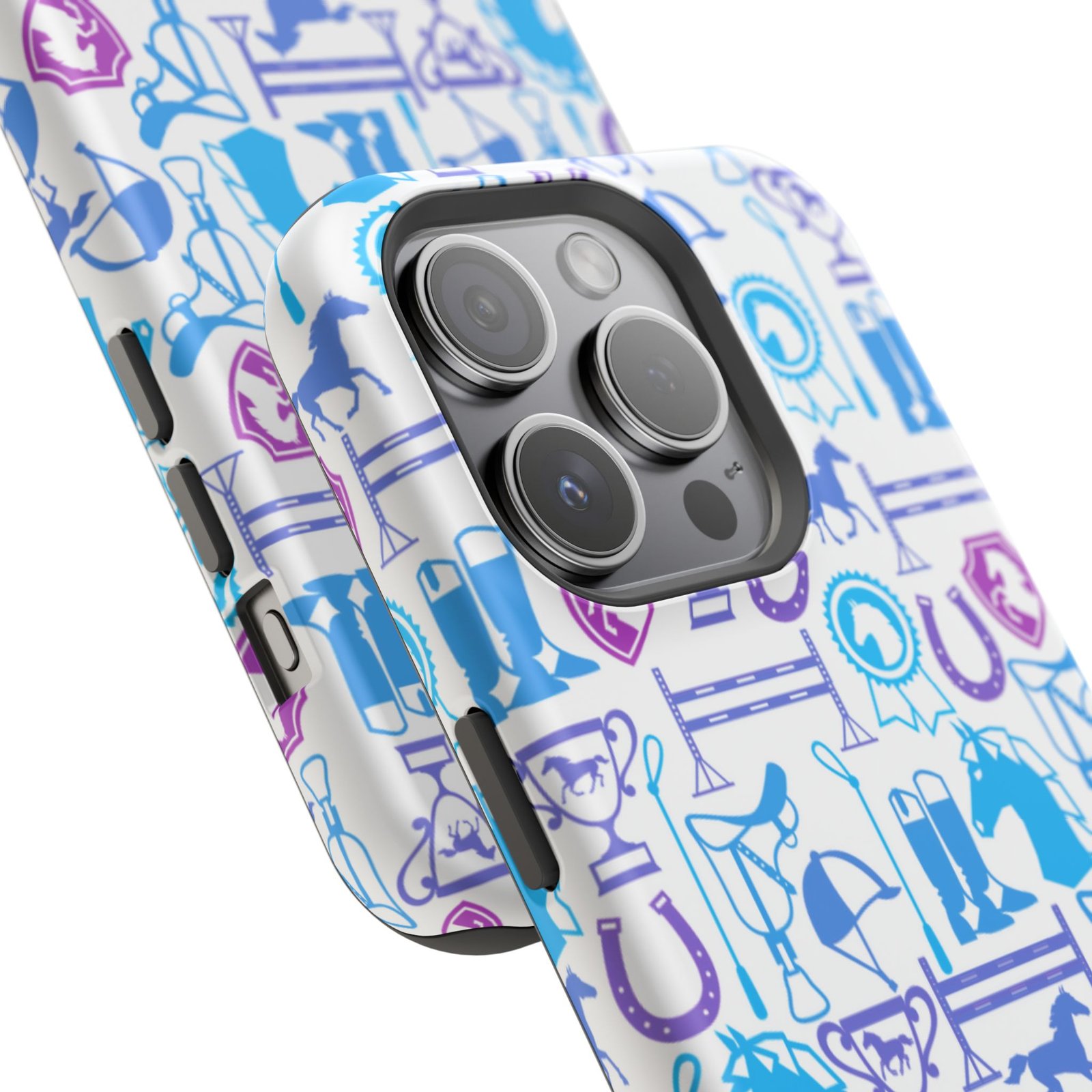 Blue to Pink Equestrian Tack All Over MagSafe Tough Cases - Image 78