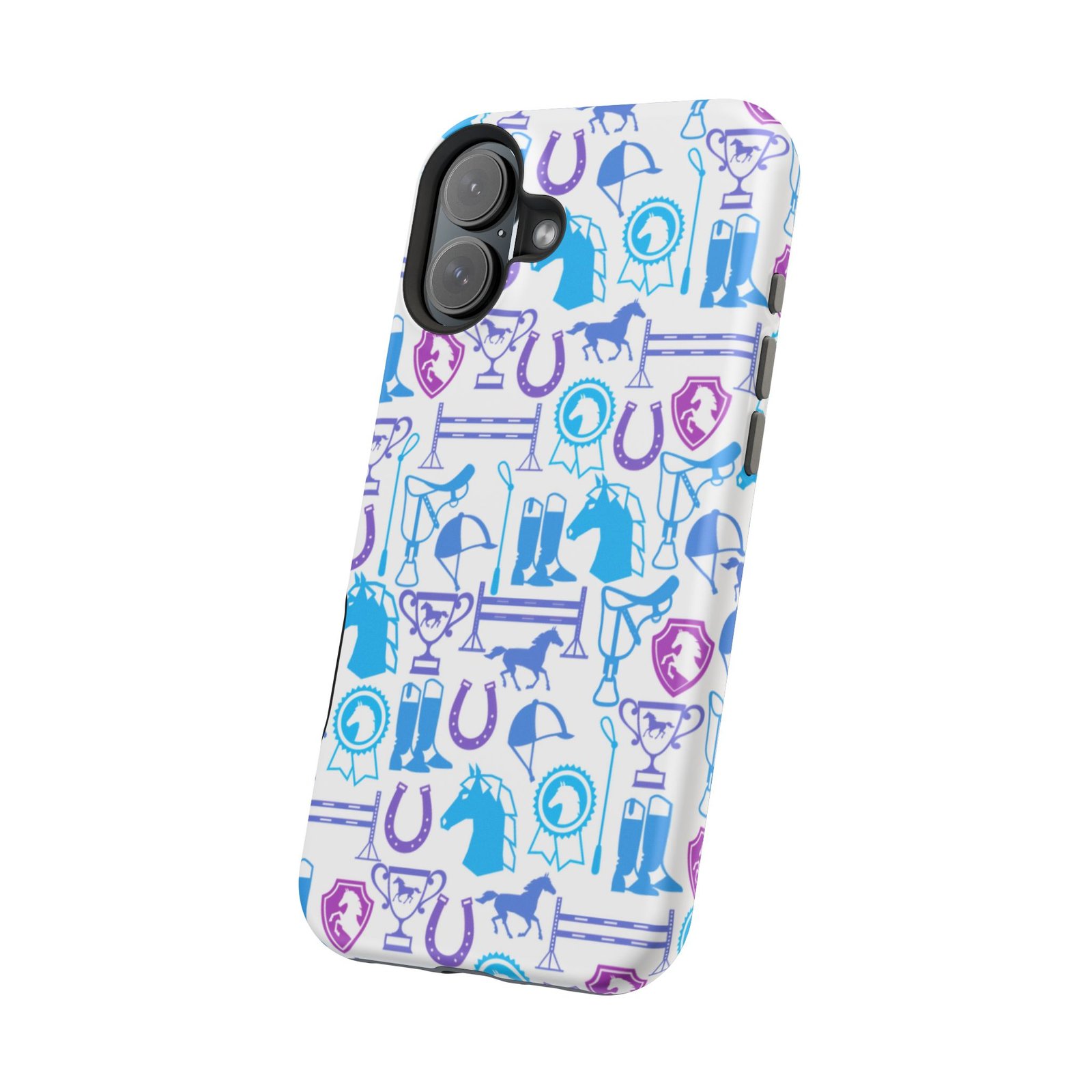 Blue to Pink Equestrian Tack All Over MagSafe Tough Cases - Image 110