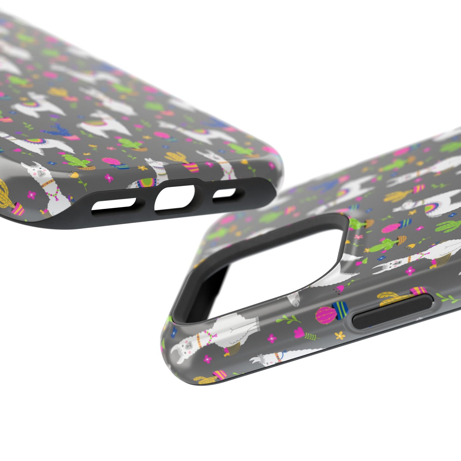 Colorful Llamas & Cactus All Over MagSafe Tough Cases - Image 124