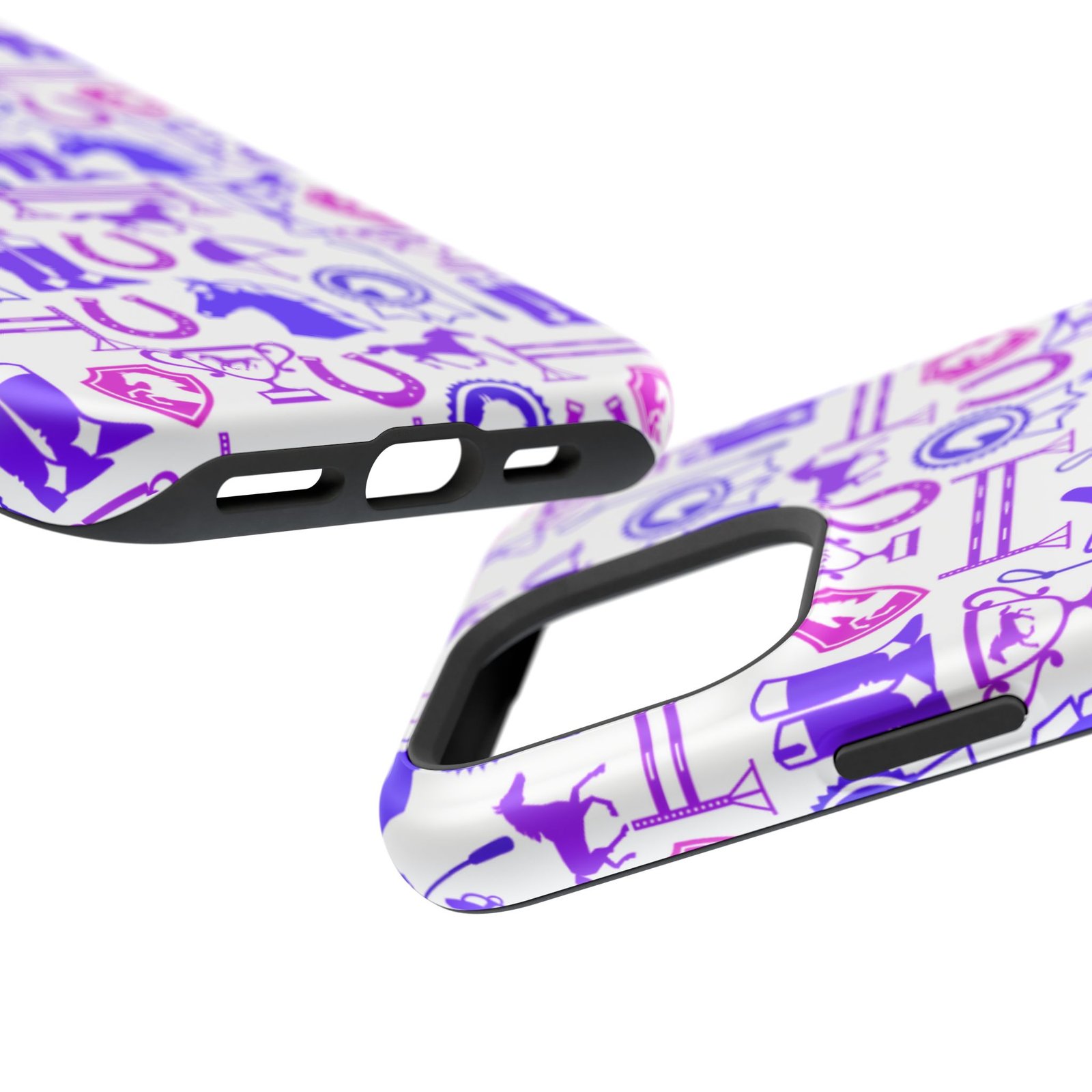 Pink Tones Equestrian Tack All Over MagSafe Tough Cases - Image 128