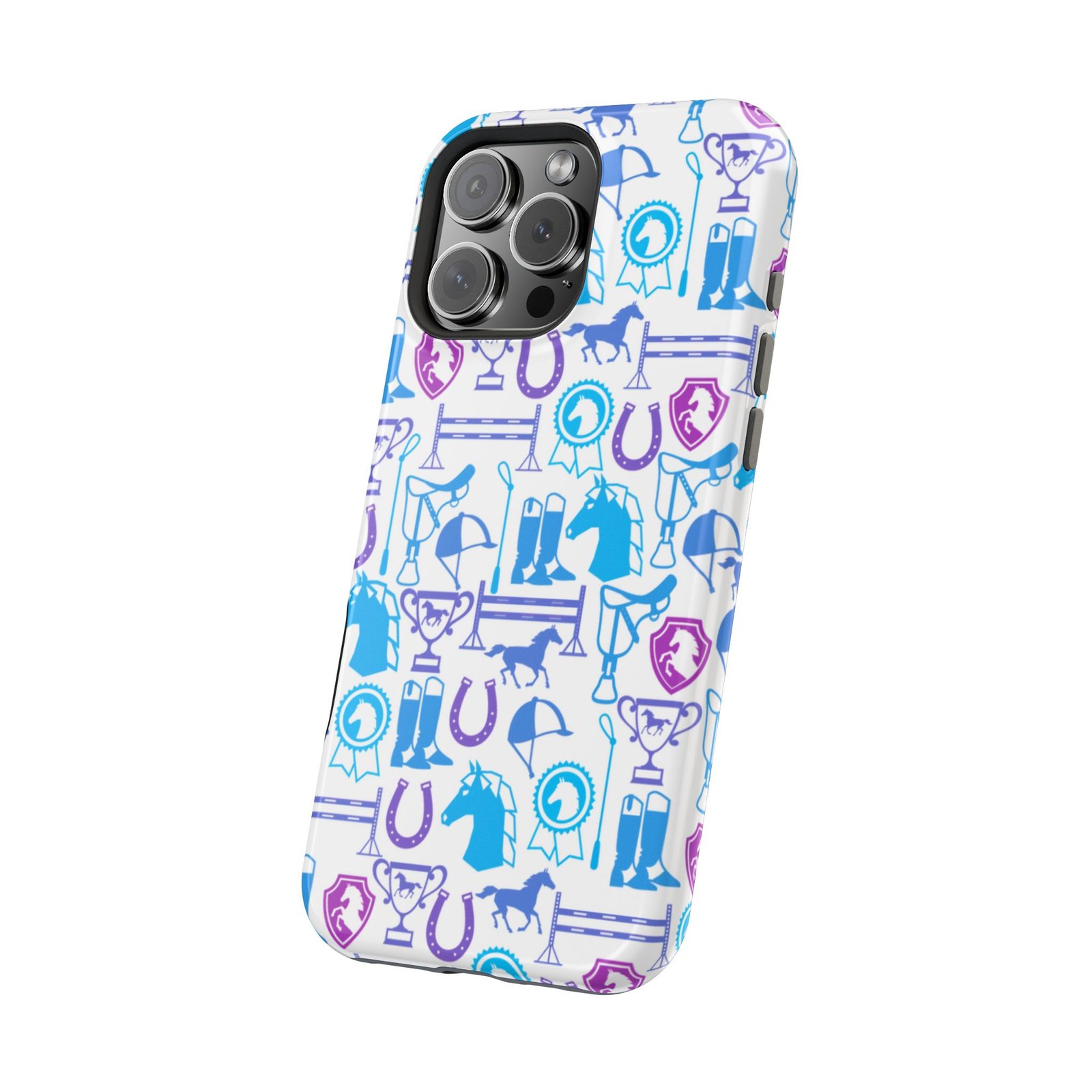 Blue to Pink Equestrian Tack All Over MagSafe Tough Cases - Image 122