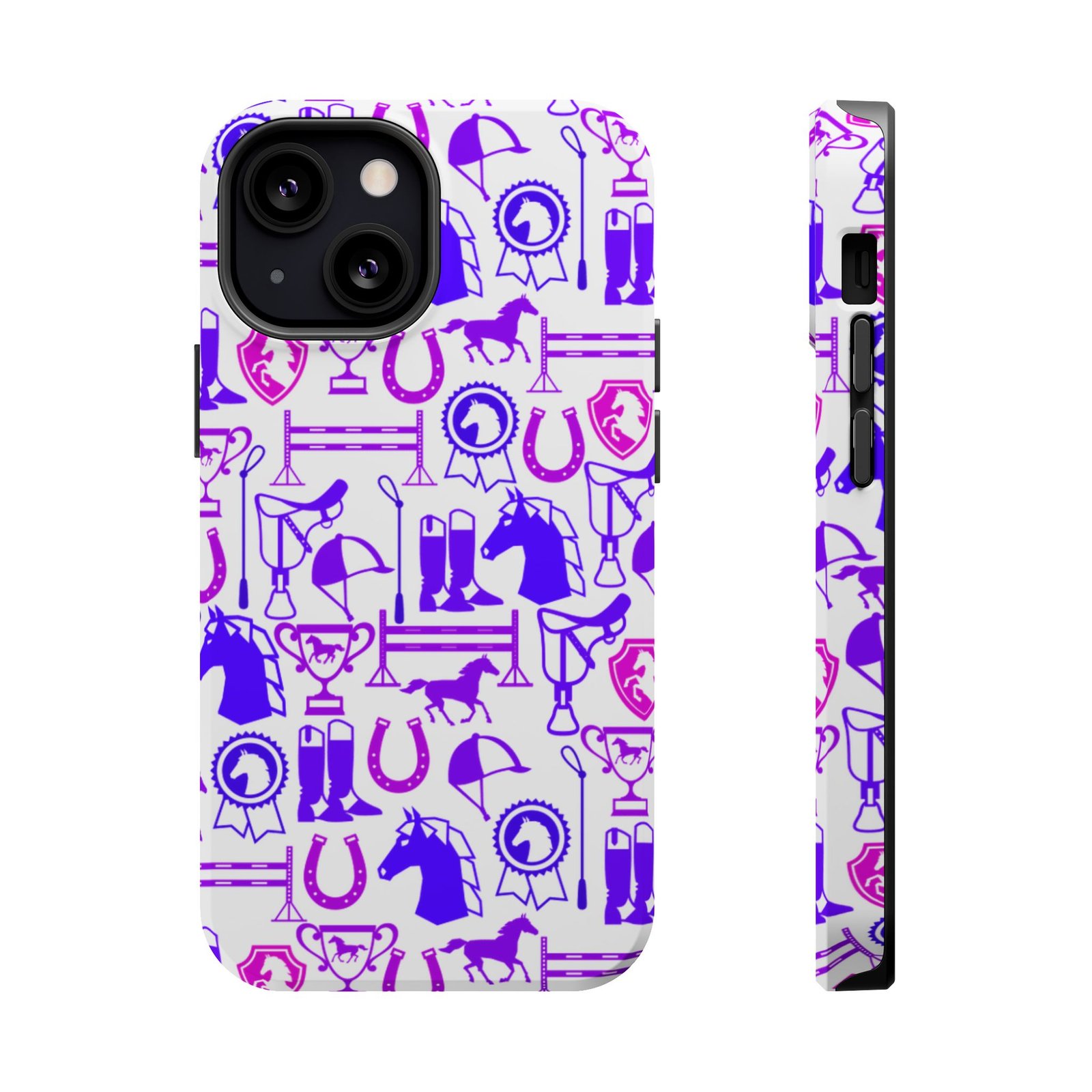 Pink Tones Equestrian Tack All Over MagSafe Tough Cases - Image 45