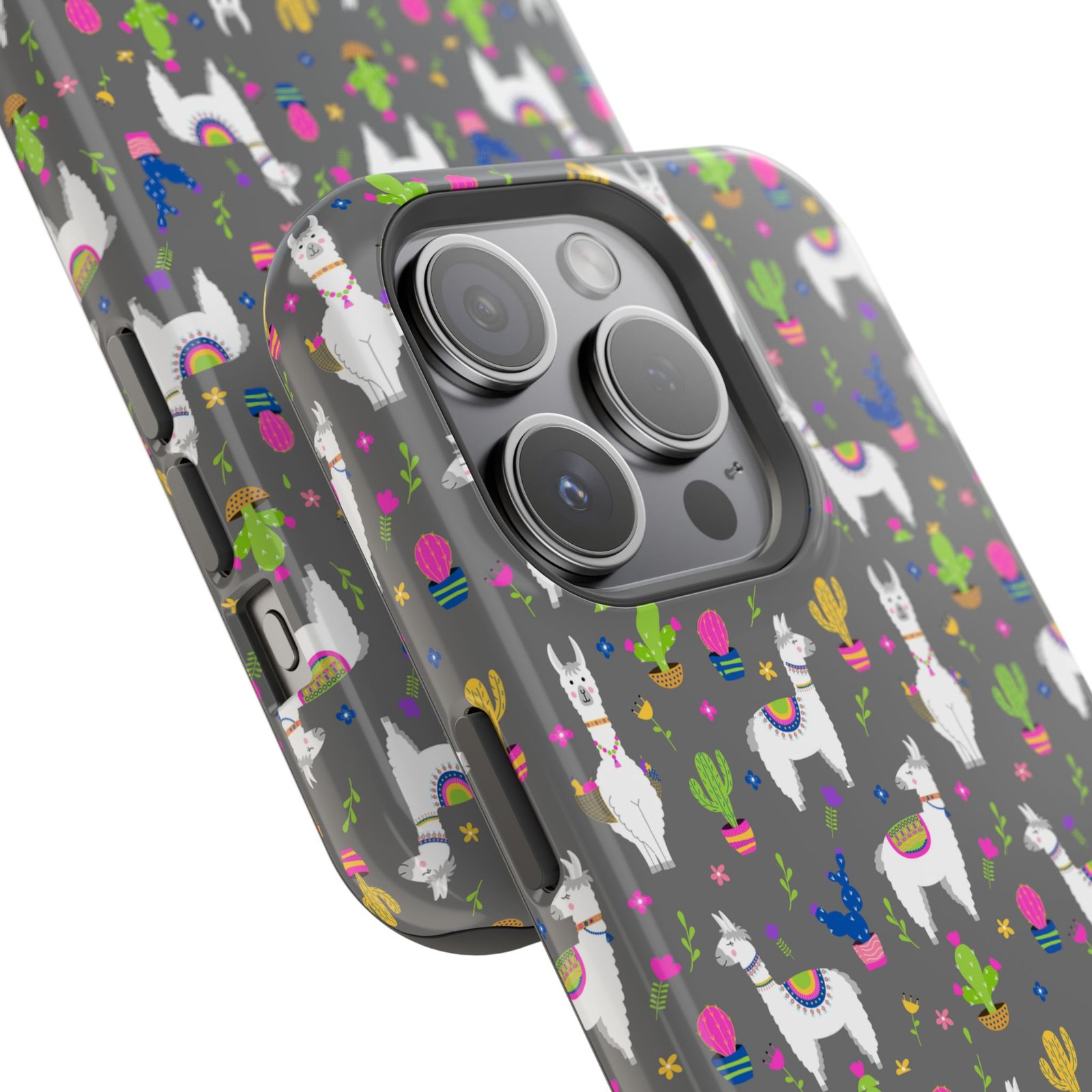Colorful Llamas & Cactus All Over MagSafe Tough Cases - Image 74