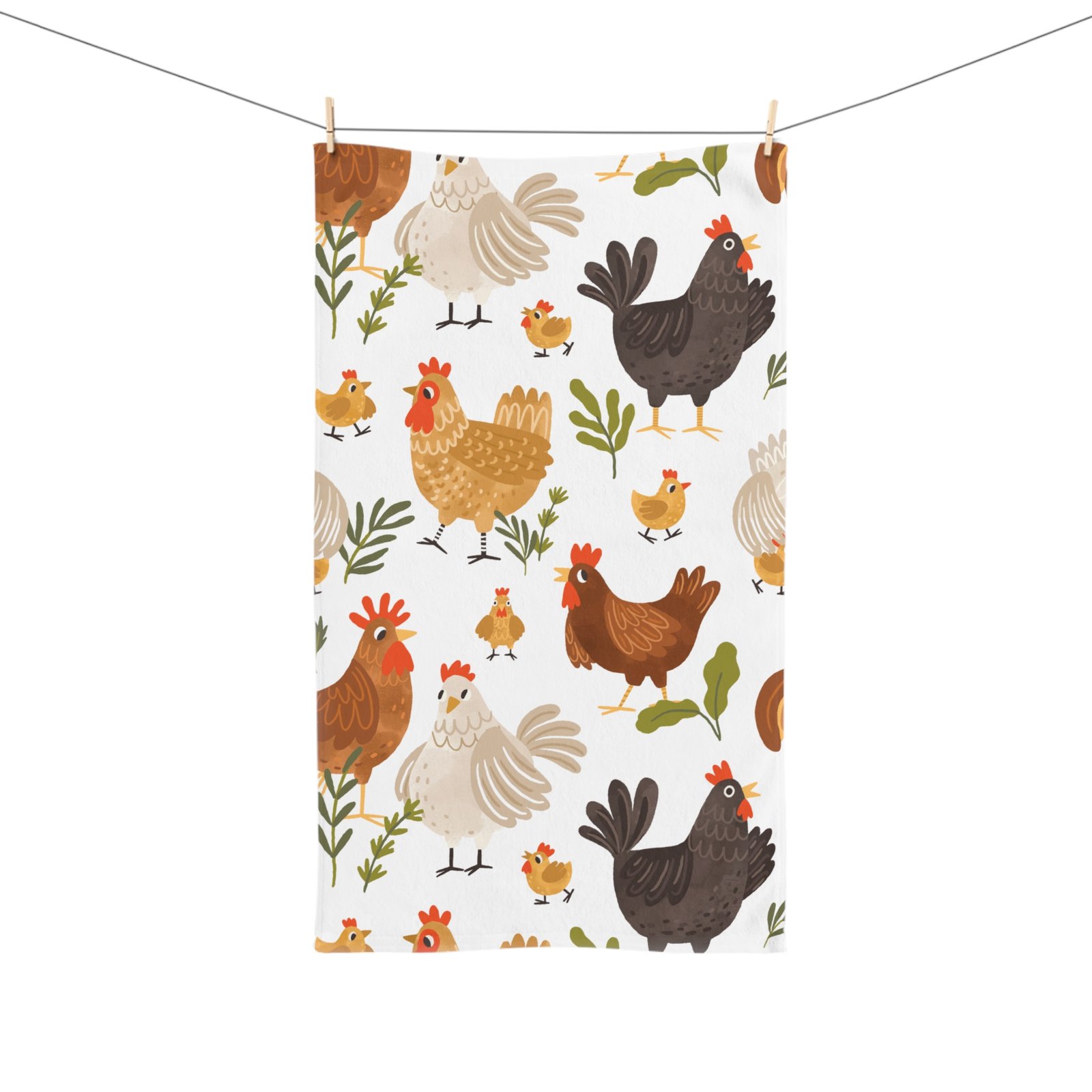 Chicken Flock All Over Soft Tea Towel - Image 3