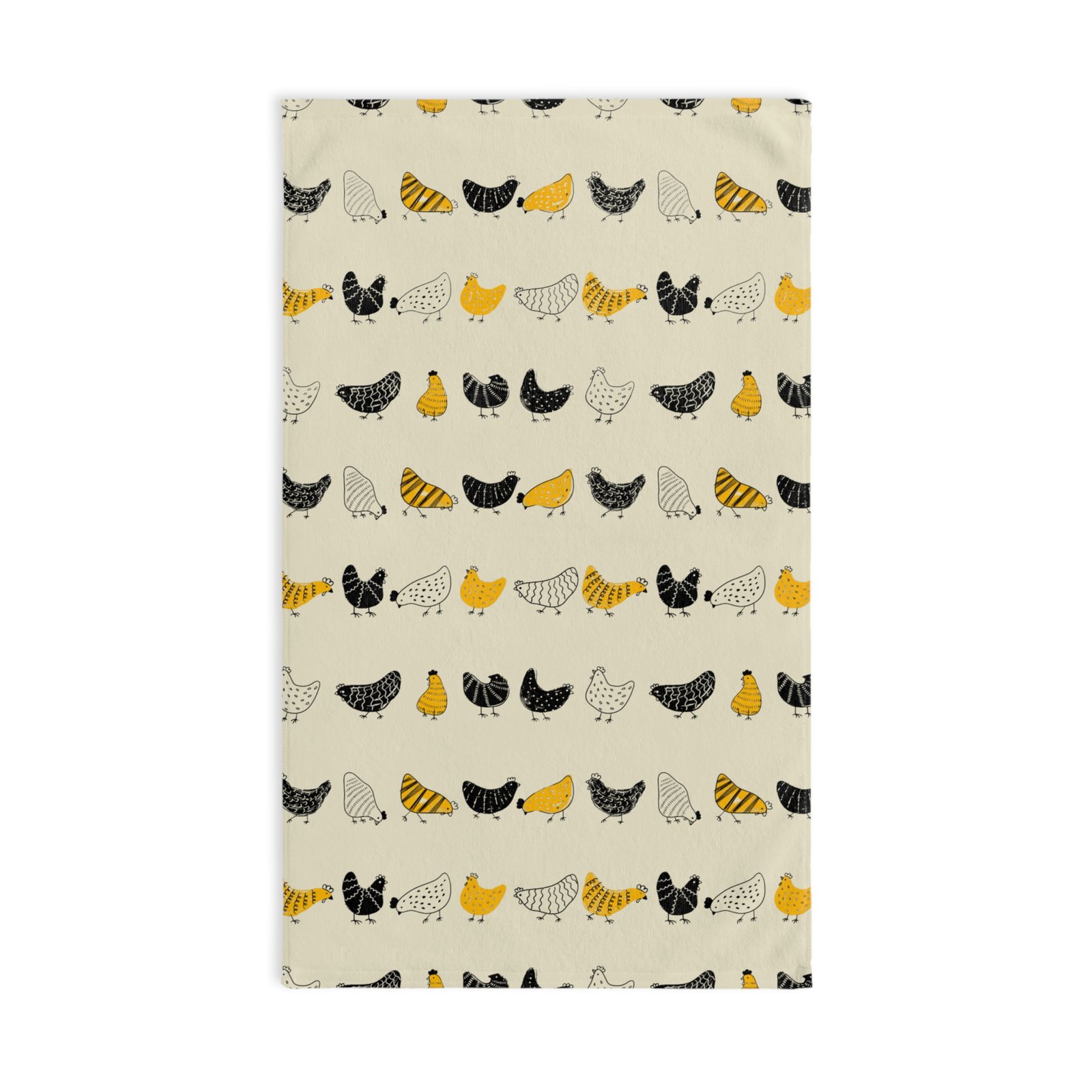 Chickens All Over Warm Colors Soft Tea Towel