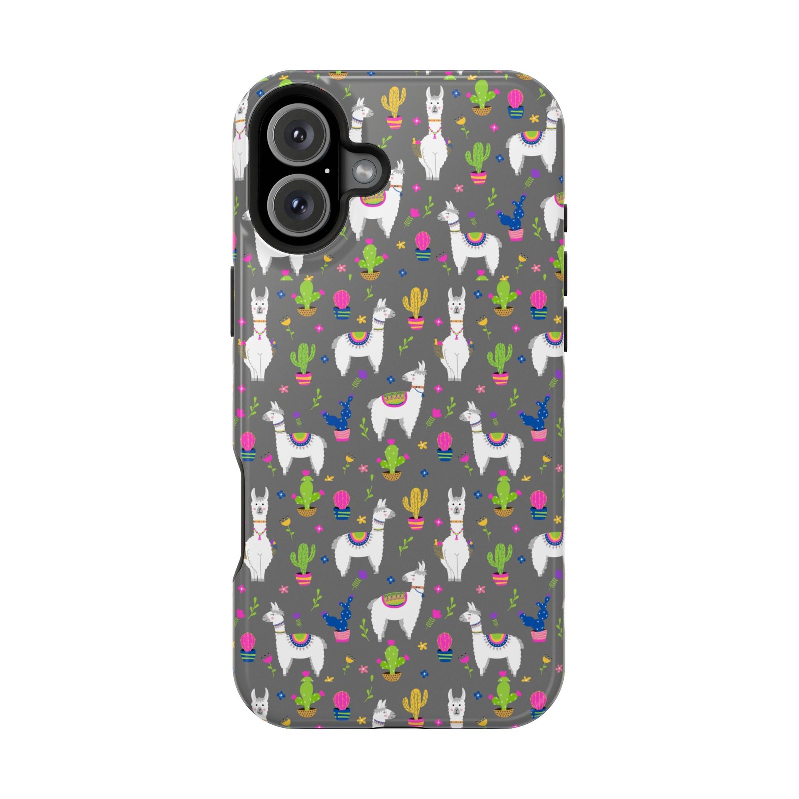 Colorful Llamas & Cactus All Over MagSafe Tough Cases - Image 105