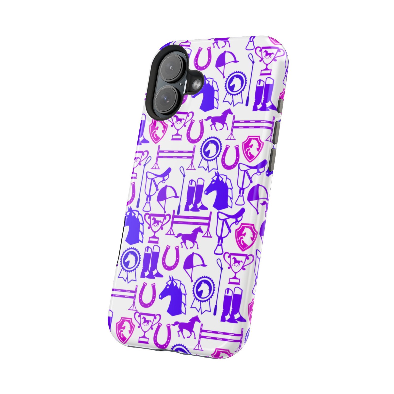 Pink Tones Equestrian Tack All Over MagSafe Tough Cases - Image 106