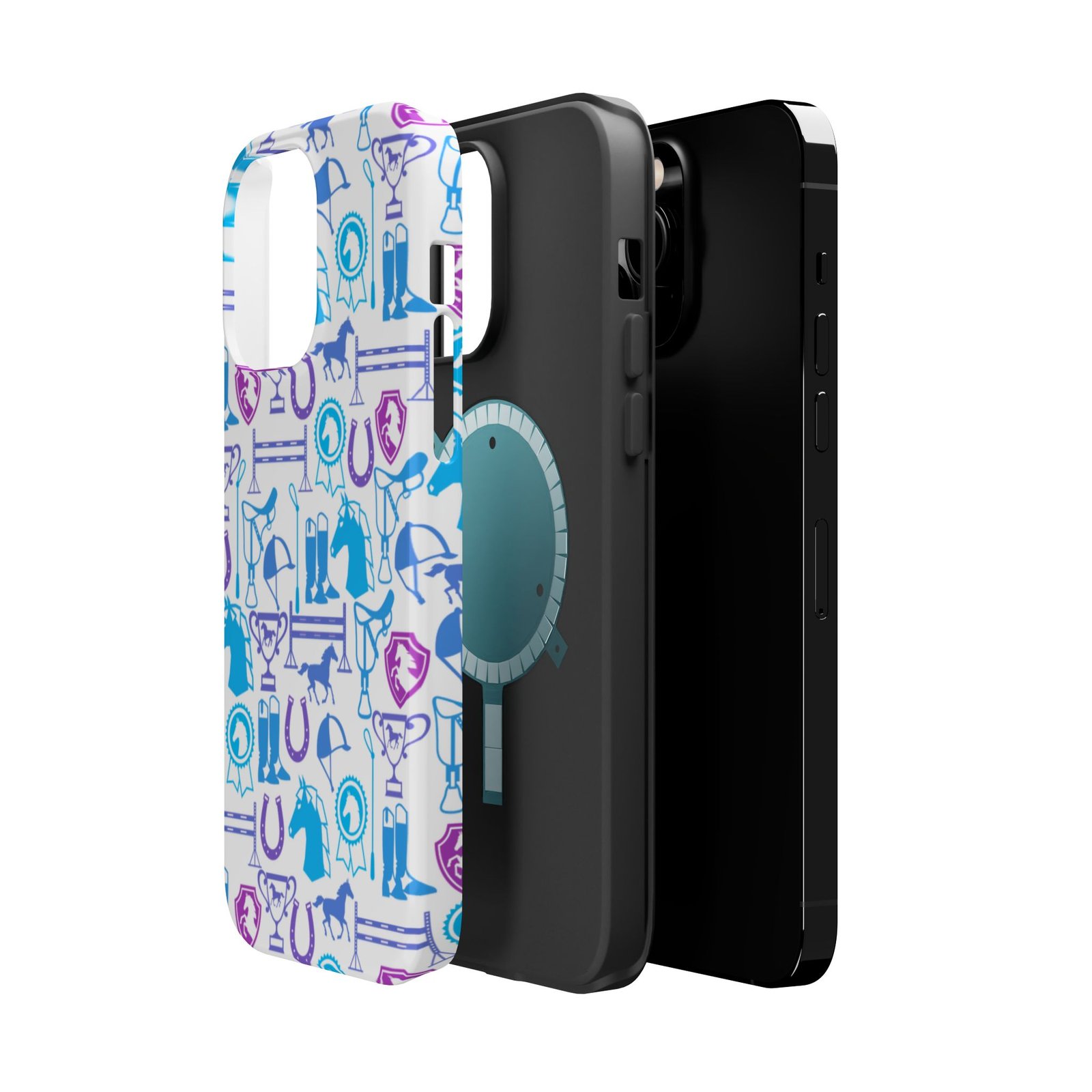 Blue to Pink Equestrian Tack All Over MagSafe Tough Cases - Image 26