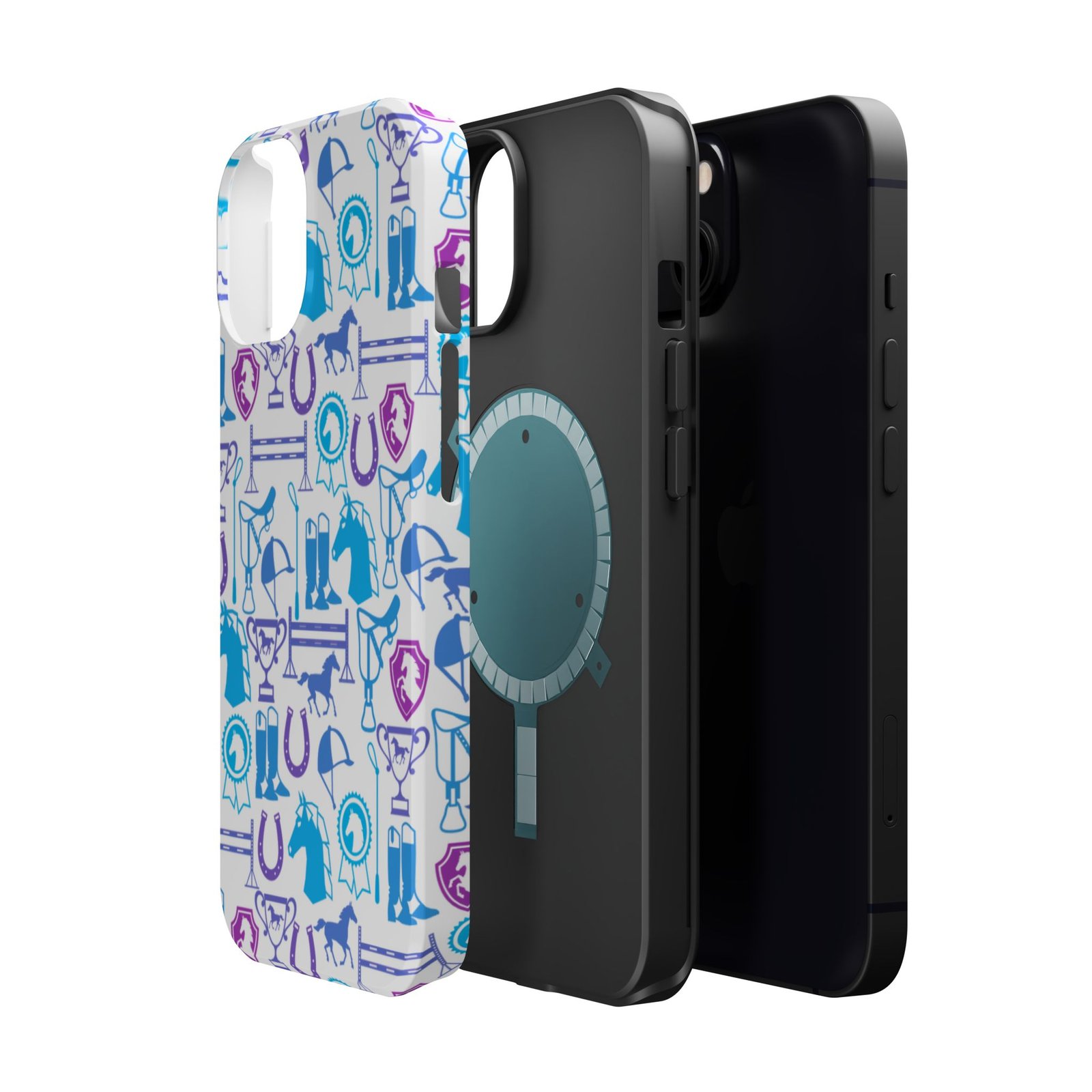 Blue to Pink Equestrian Tack All Over MagSafe Tough Cases - Image 34