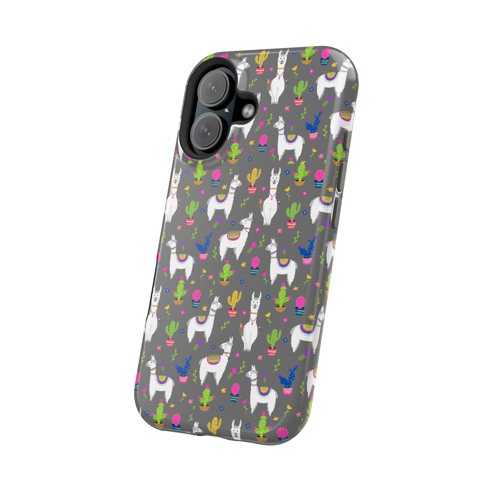 Colorful Llamas & Cactus All Over MagSafe Tough Cases - Image 98