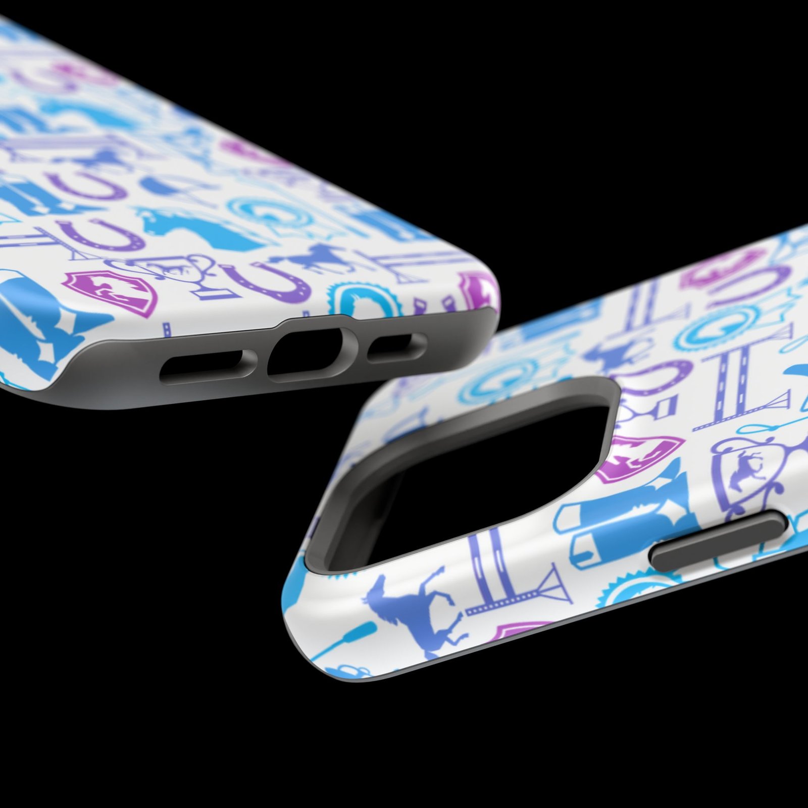 Blue to Pink Equestrian Tack All Over MagSafe Tough Cases - Image 95