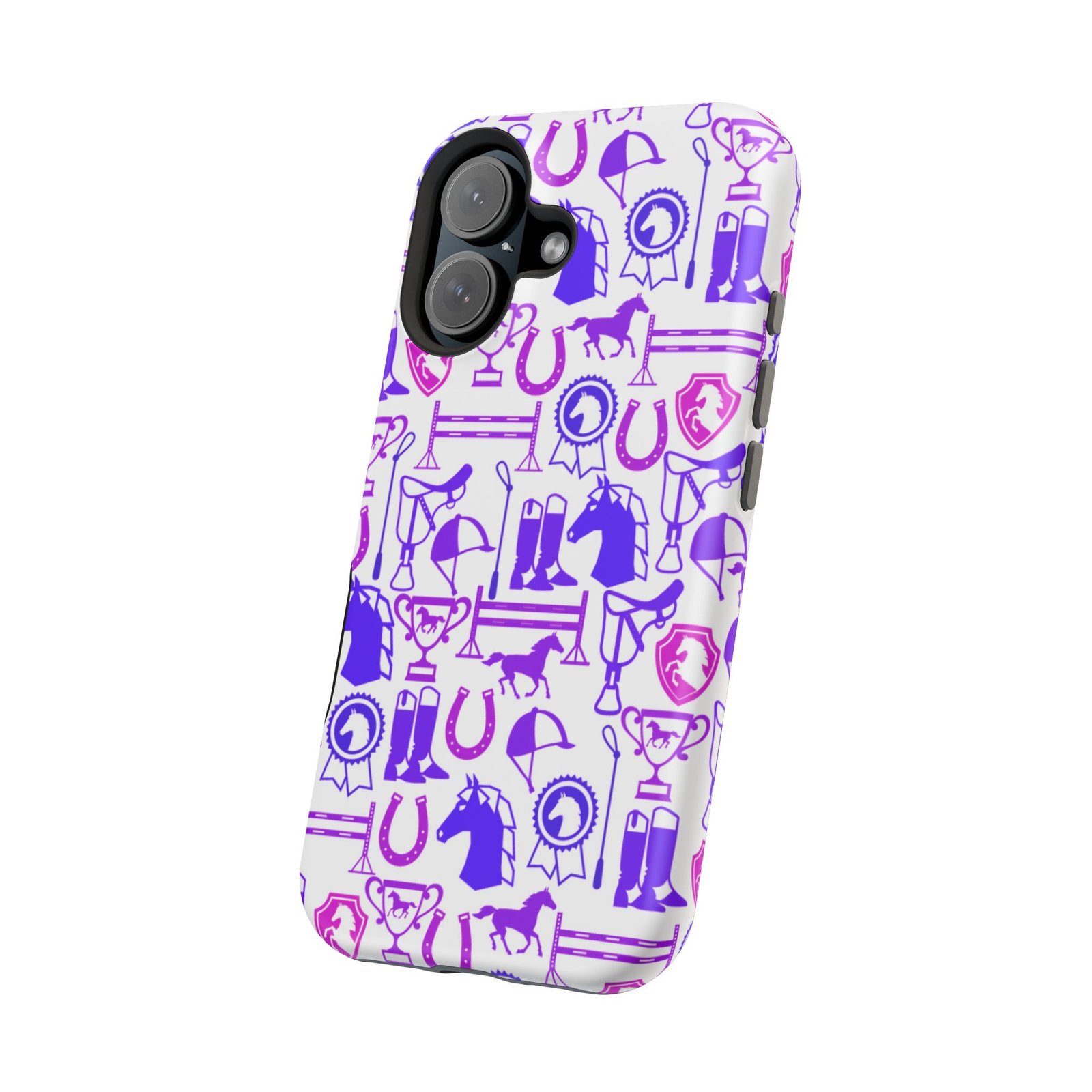 Pink Tones Equestrian Tack All Over MagSafe Tough Cases - Image 102