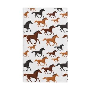 Natural Multicolor Horses All Over Soft Tea Towel