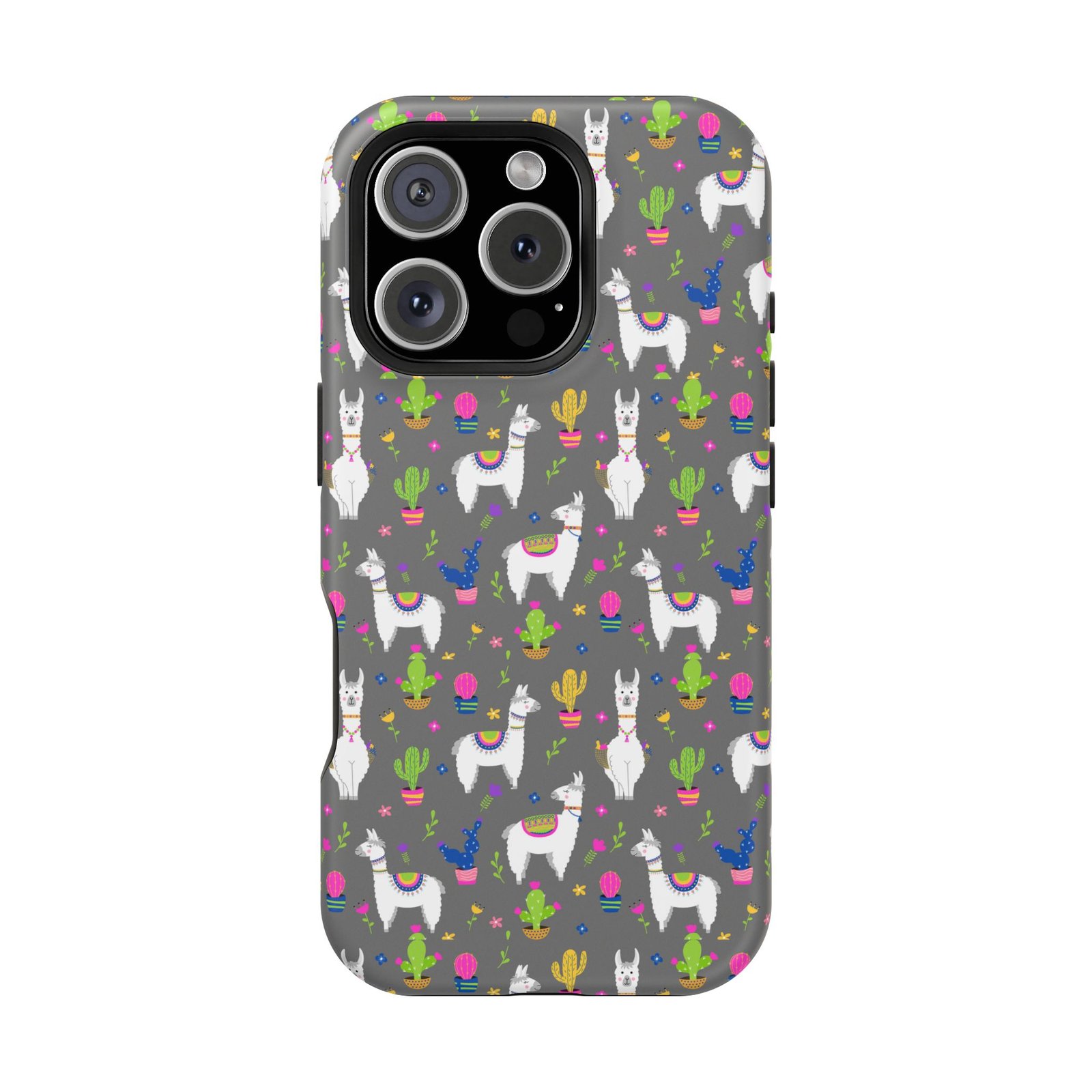 Colorful Llamas & Cactus All Over MagSafe Tough Cases - Image 117