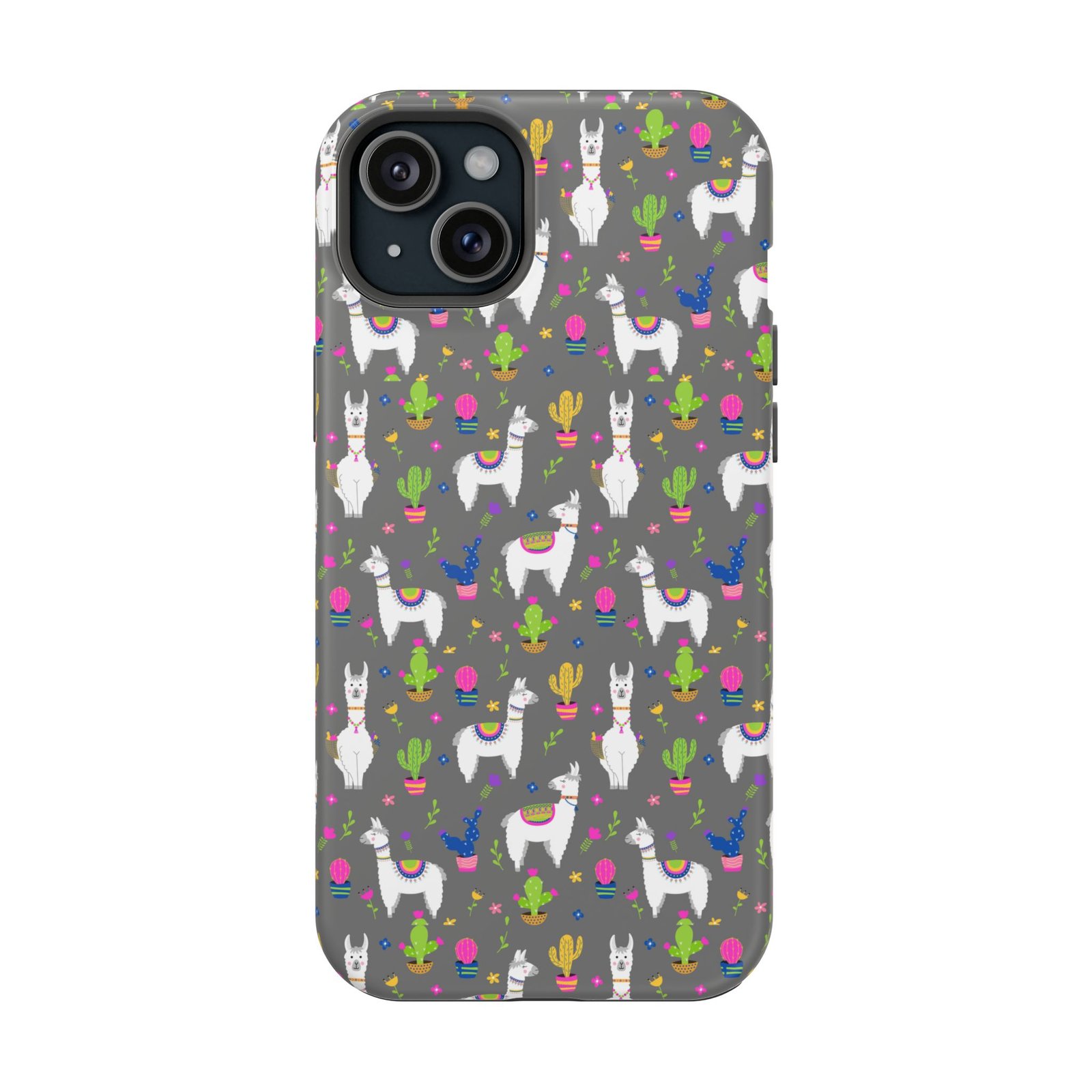 Colorful Llamas & Cactus All Over MagSafe Tough Cases - Image 85