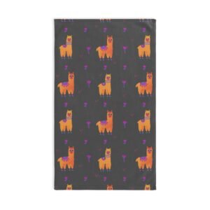 Multicolor Bright Llama Soft Tea Towel