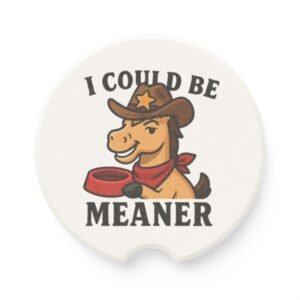 Funny Cowboy Car Coaster, Automotive Accessories, Gift for Horse Lovers, Cute Car Decor, Unique Auto Gift