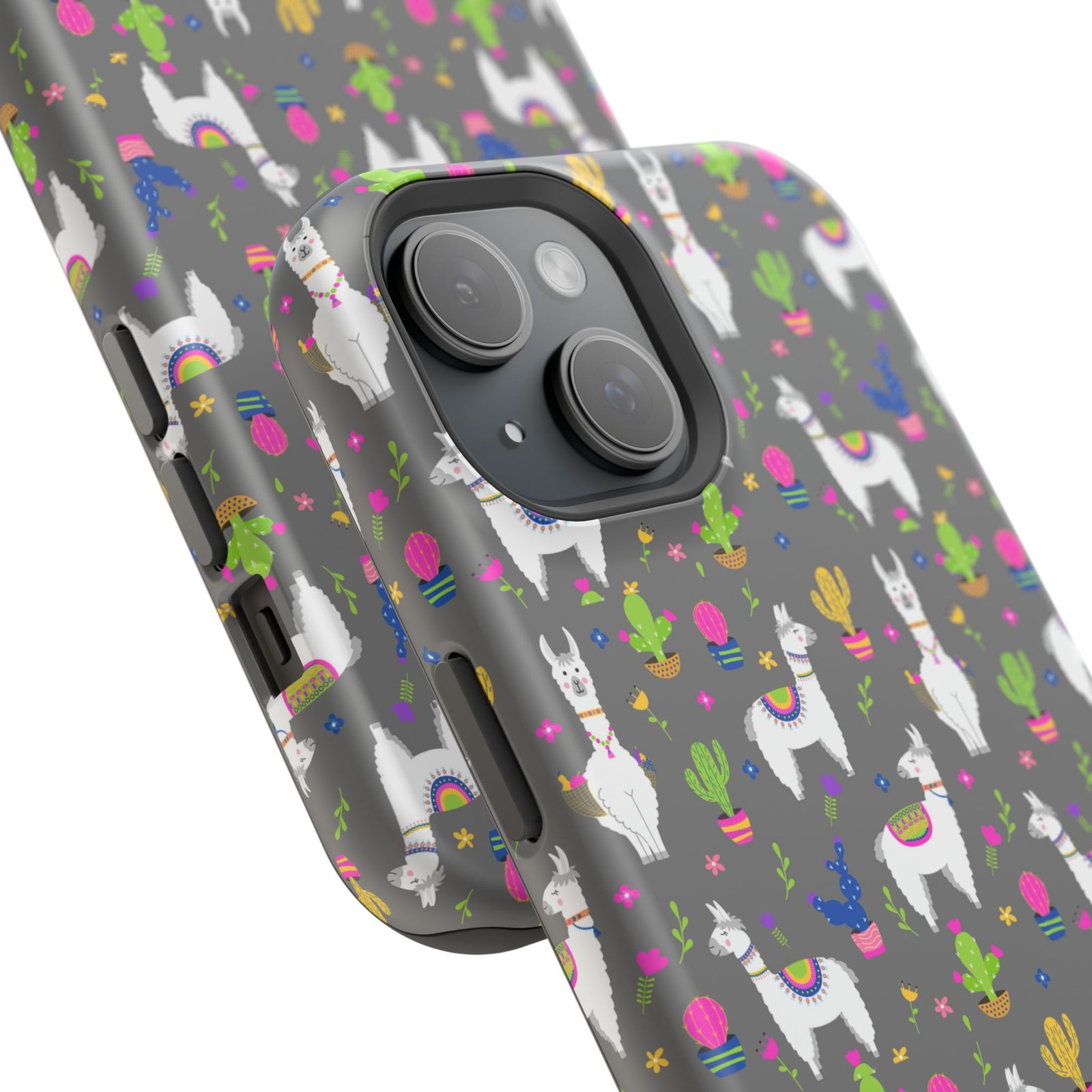 Colorful Llamas & Cactus All Over MagSafe Tough Cases - Image 70