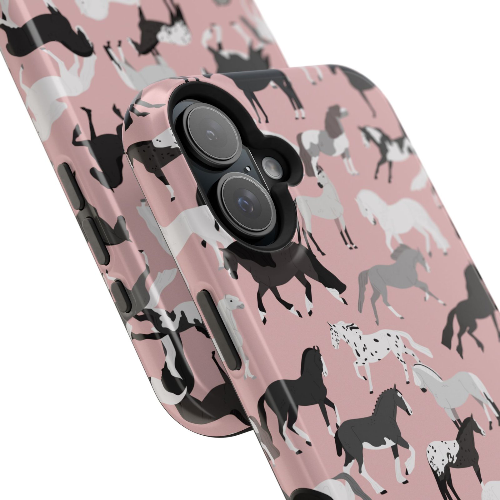 Pretty Retro Pink Horses All Over MagSafe Tough Cases - Image 107