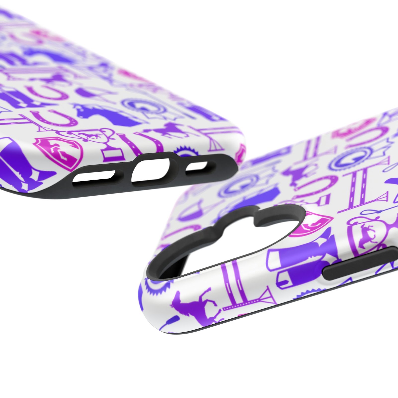 Pink Tones Equestrian Tack All Over MagSafe Tough Cases - Image 104