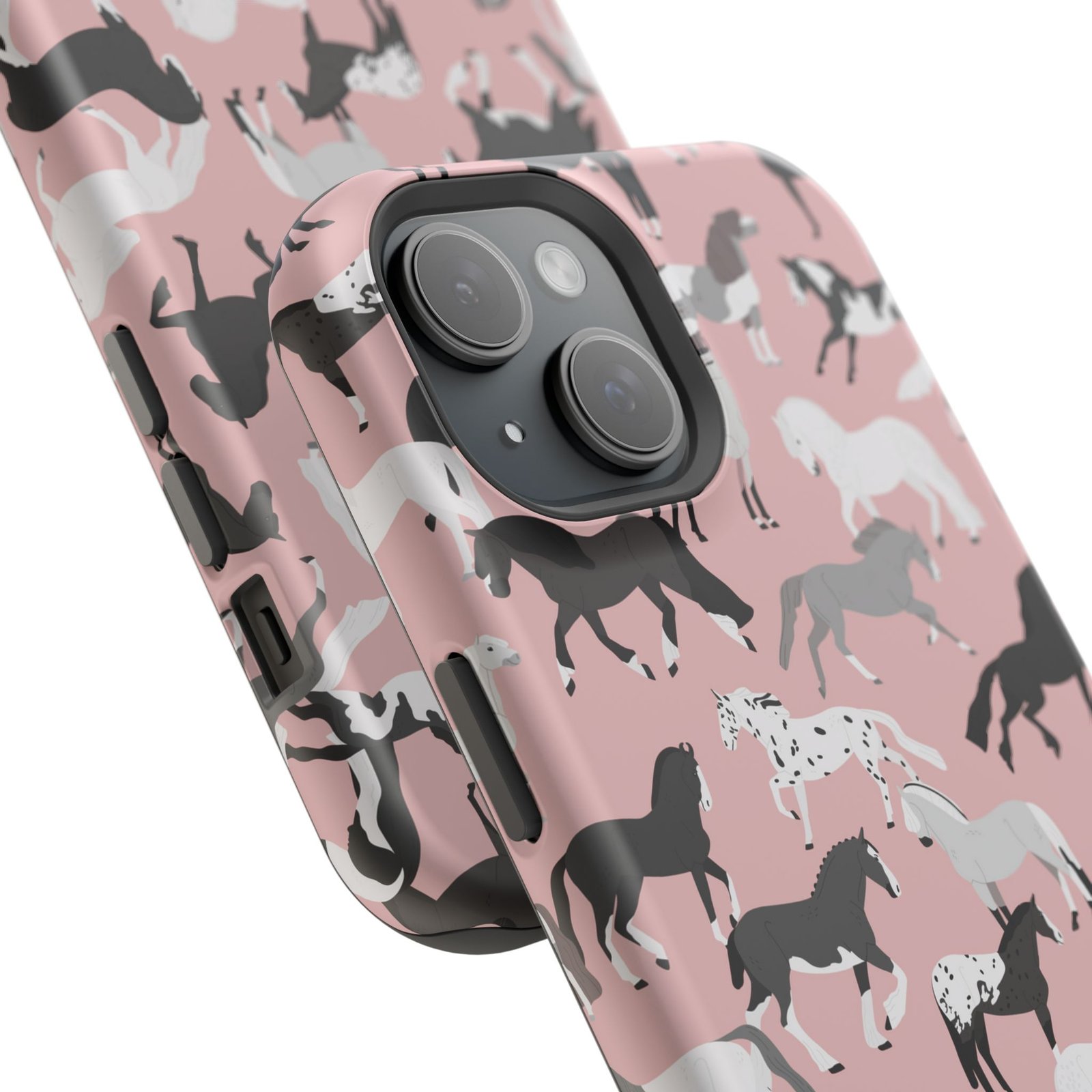 Pretty Retro Pink Horses All Over MagSafe Tough Cases - Image 70