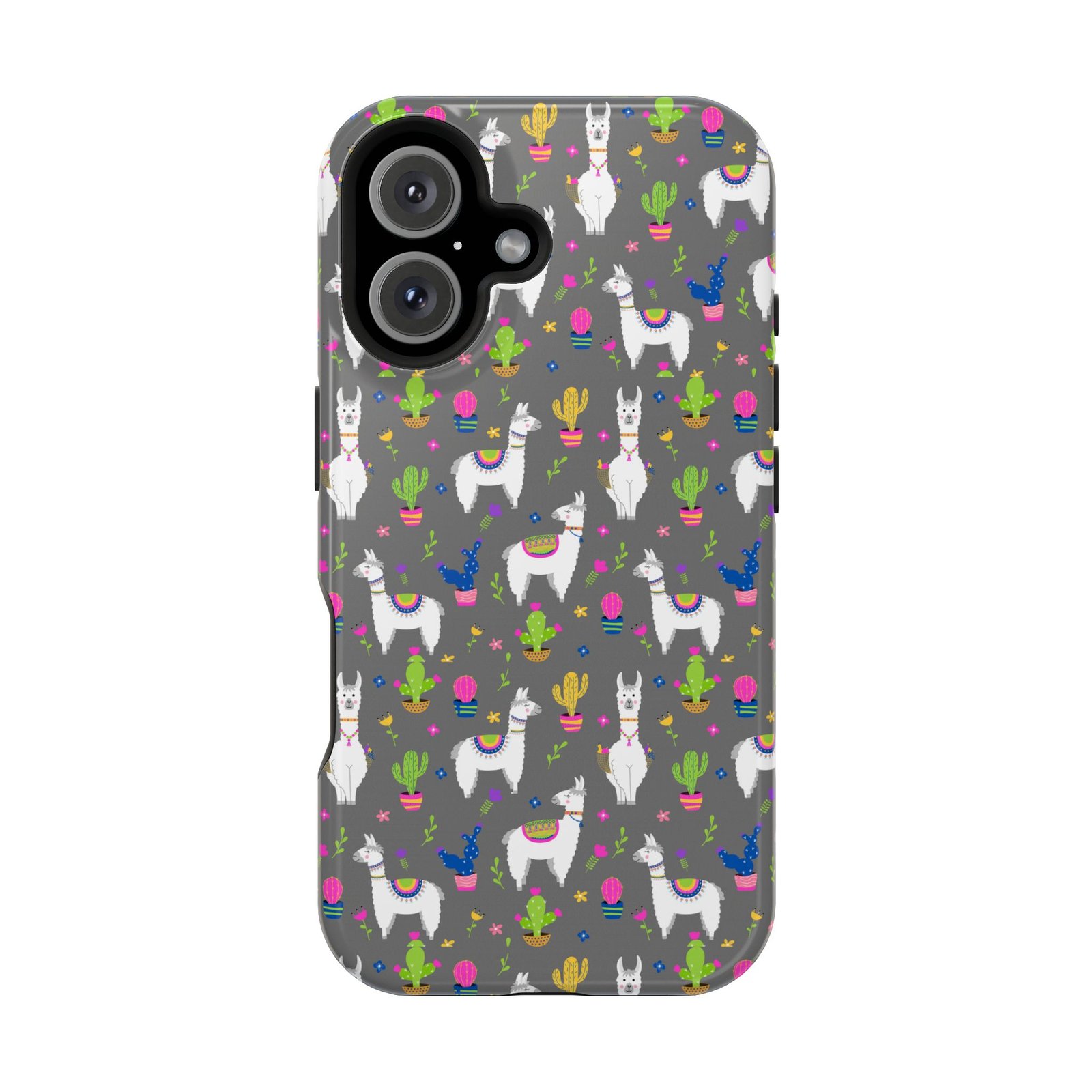 Colorful Llamas & Cactus All Over MagSafe Tough Cases - Image 97