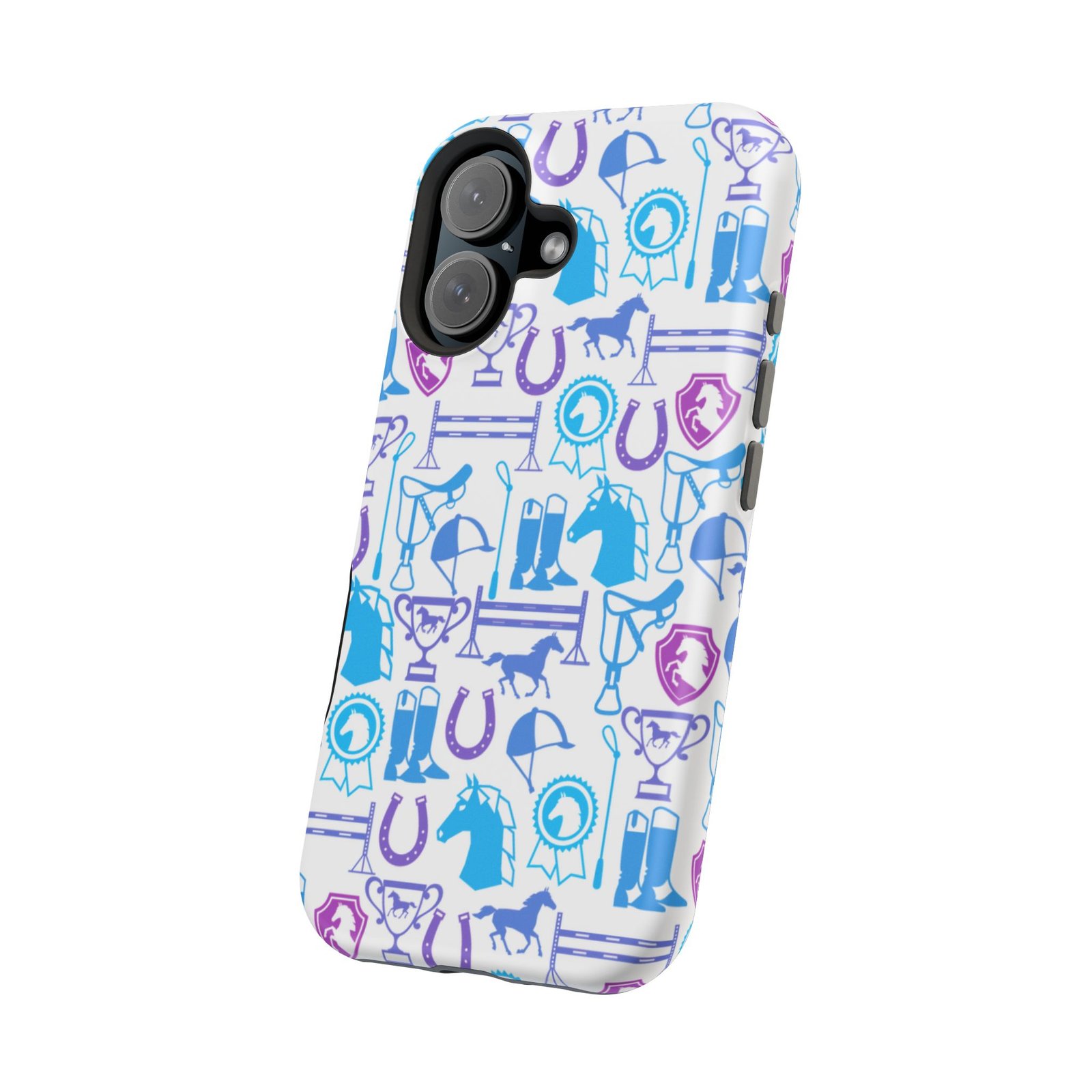 Blue to Pink Equestrian Tack All Over MagSafe Tough Cases - Image 102