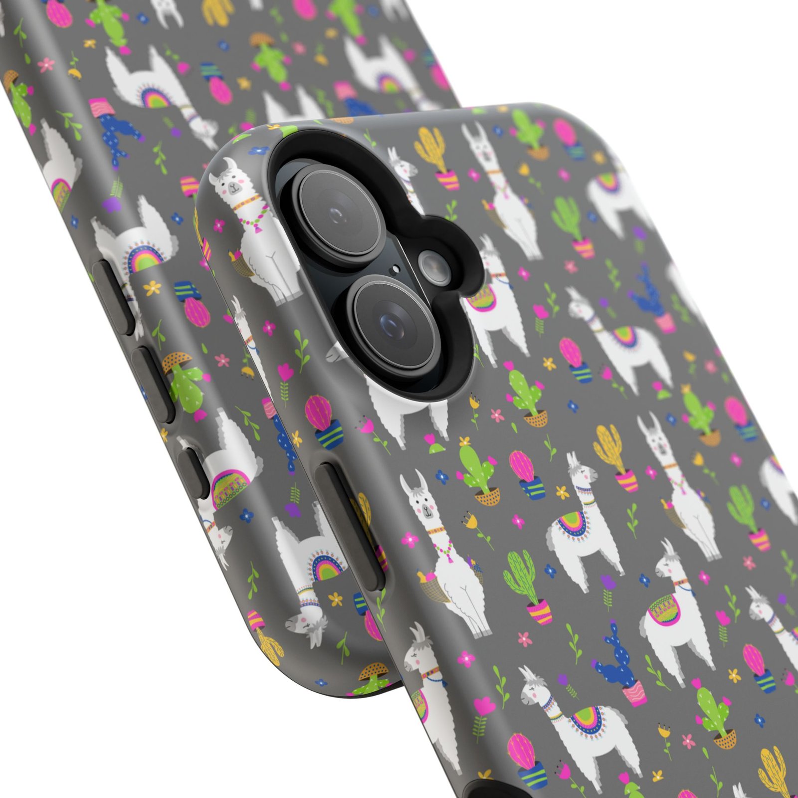 Colorful Llamas & Cactus All Over MagSafe Tough Cases - Image 111